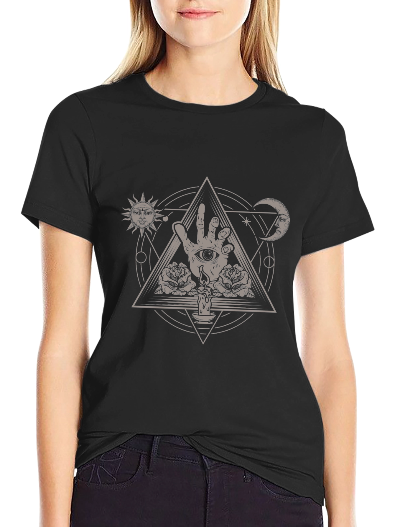 Mystic Eye Hand Triangle Graphic Tee