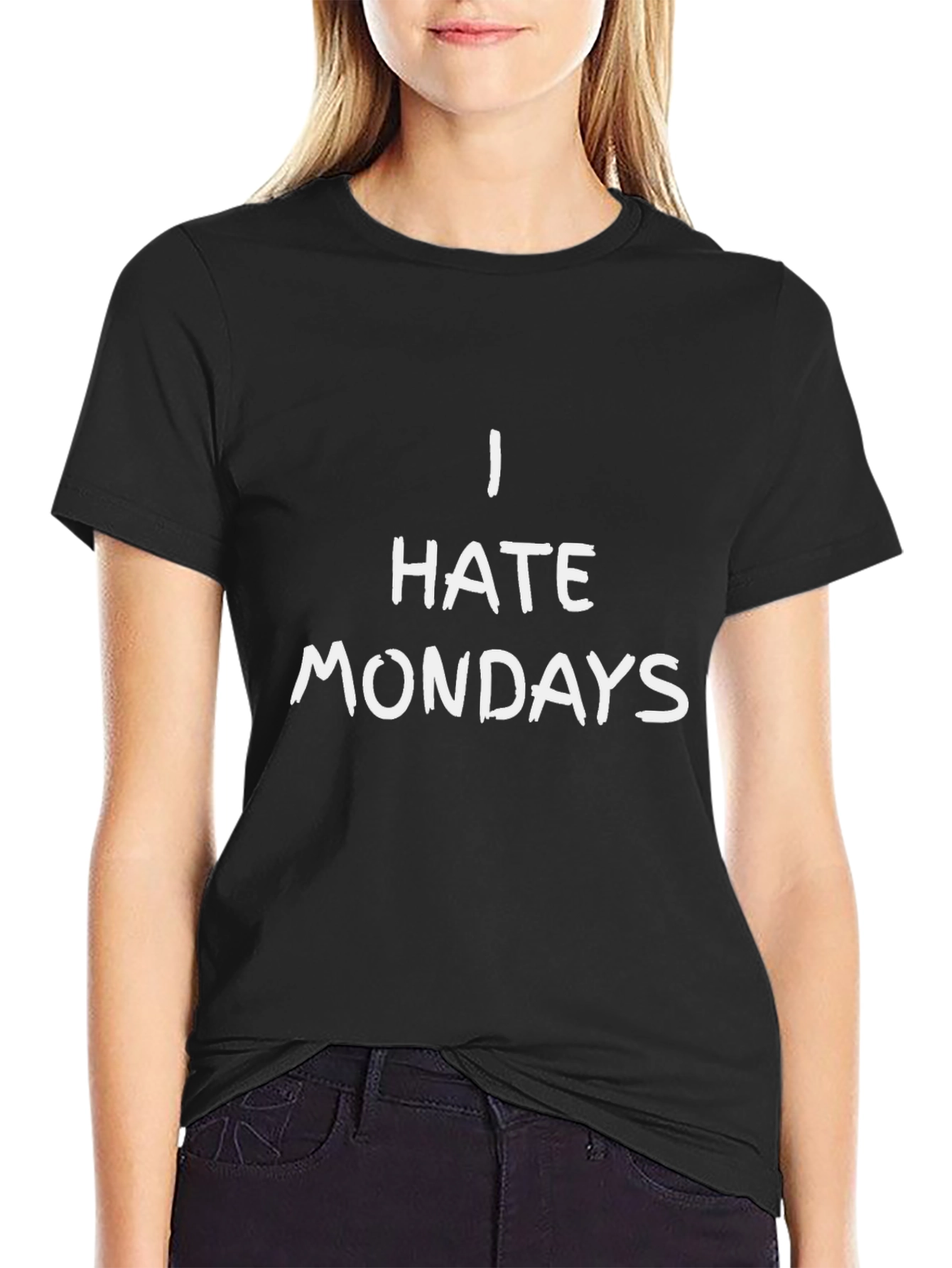 I Hate Mondays Graphic T-Shirt - Black Casual Tee