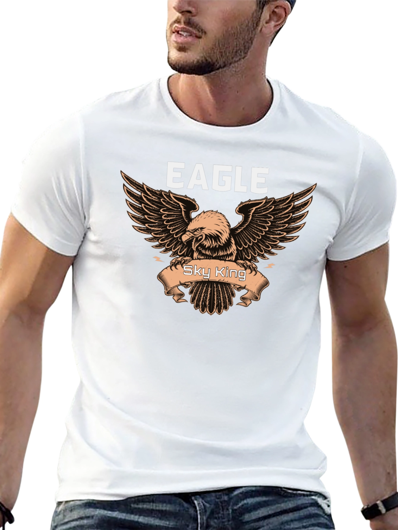 Eagle Sky King Graphic Black T-Shirt