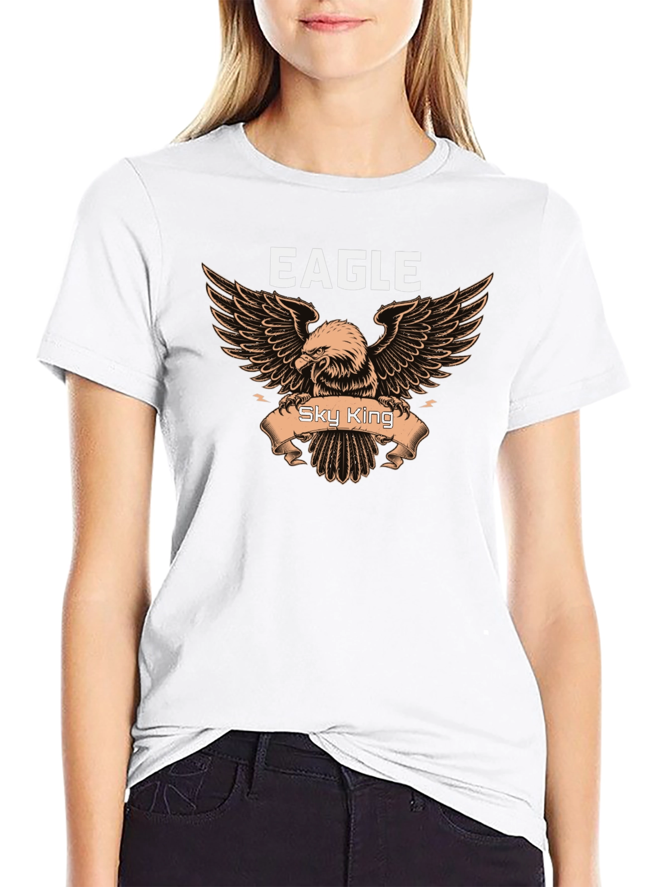 Eagle Sky King Graphic Black T-Shirt