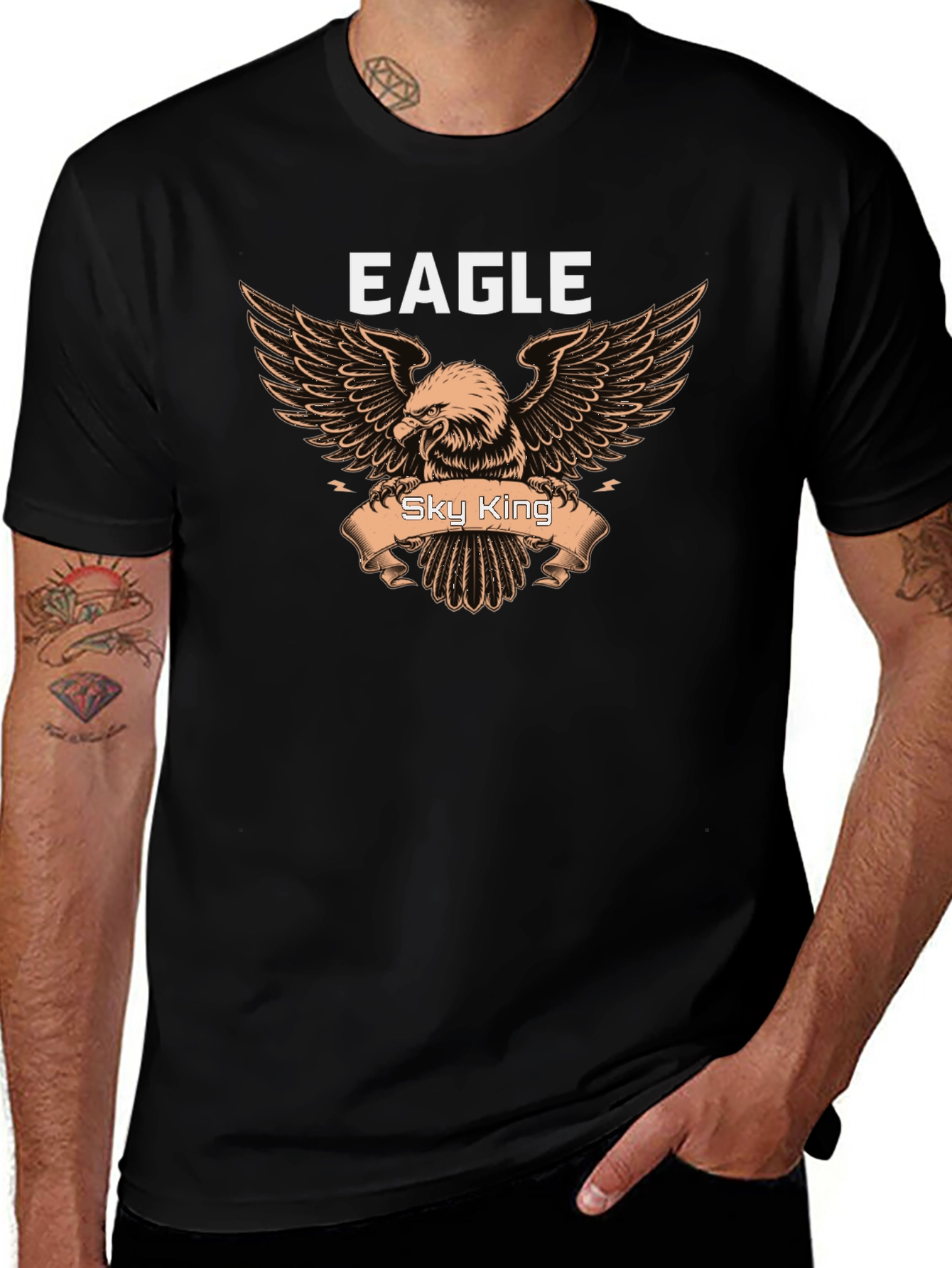 Eagle Sky King Graphic Black T-Shirt