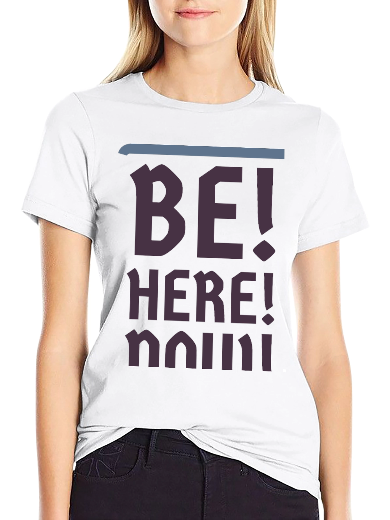 Be Here Now Graphic Tee - Casual Black T-Shirt