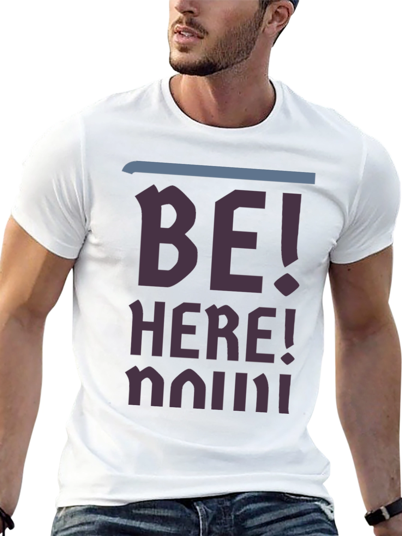 Be Here Now Graphic Tee - Casual Black T-Shirt