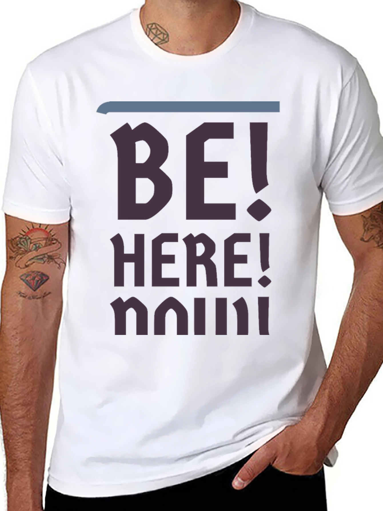 Be Here Now Graphic Tee - Casual Black T-Shirt