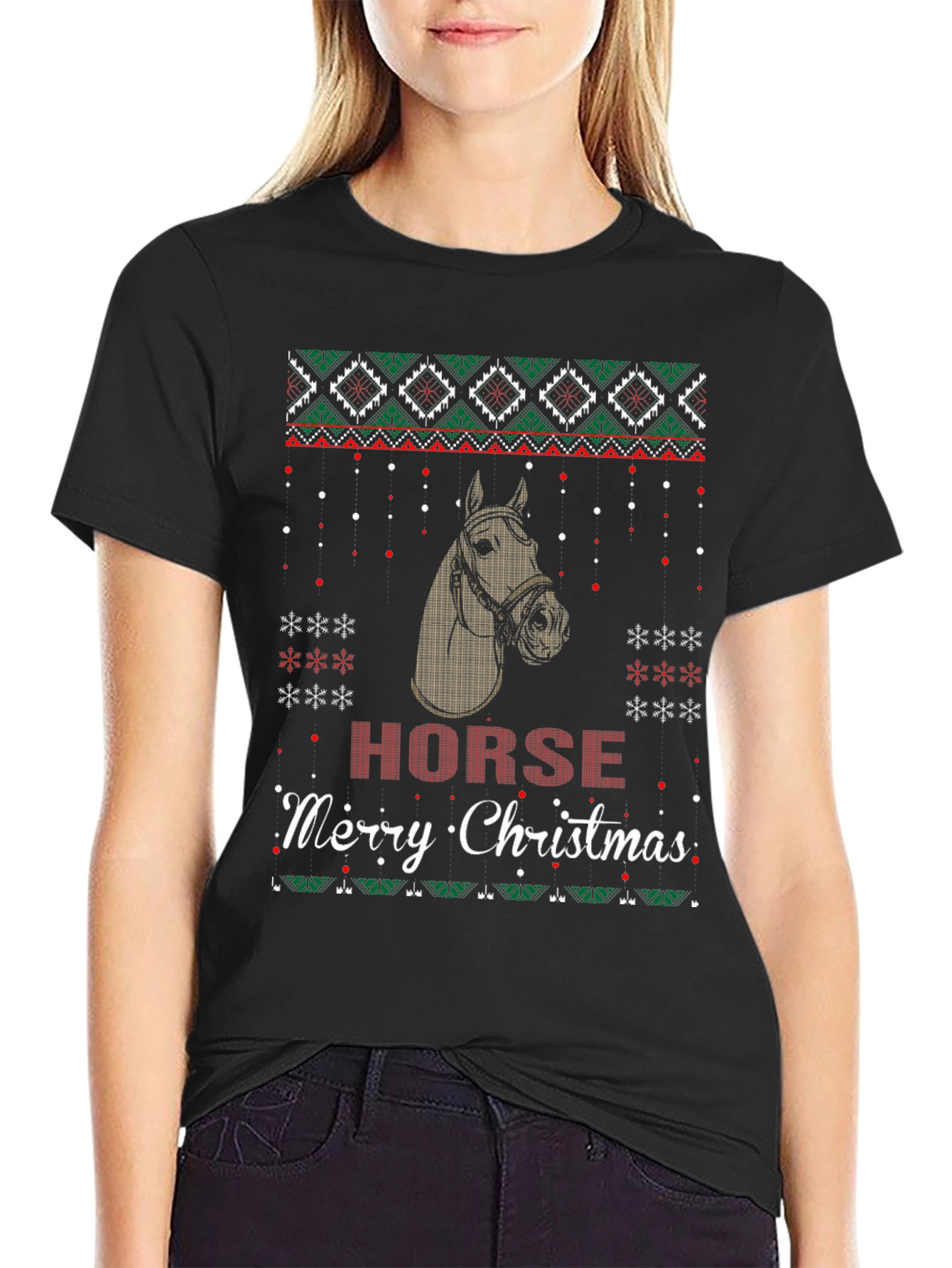 Horse Merry Christmas Ugly Sweater T-Shirt