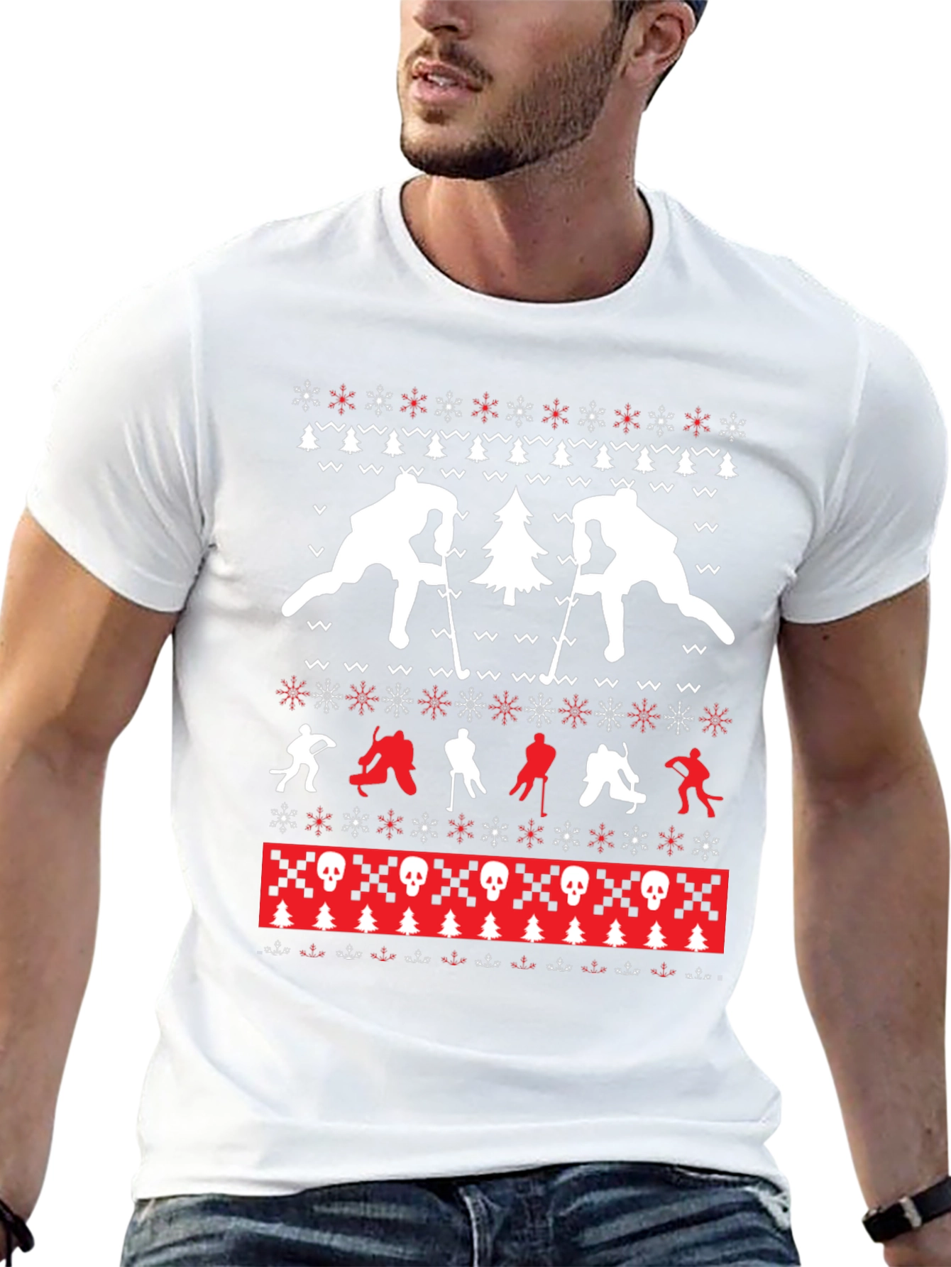 Holiday Hockey Ugly Sweater T-Shirt