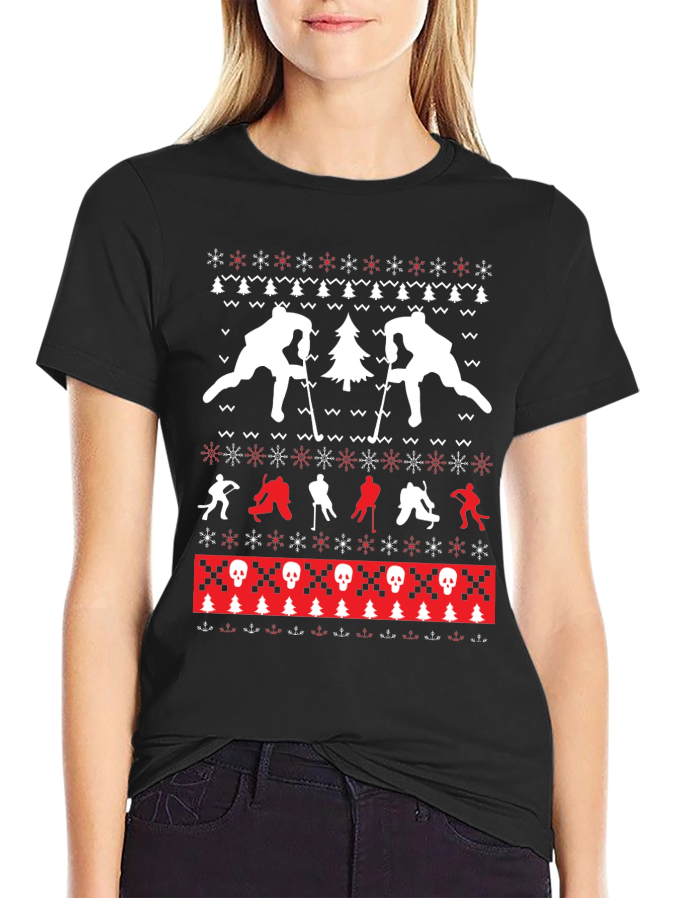 Holiday Hockey Ugly Sweater T-Shirt