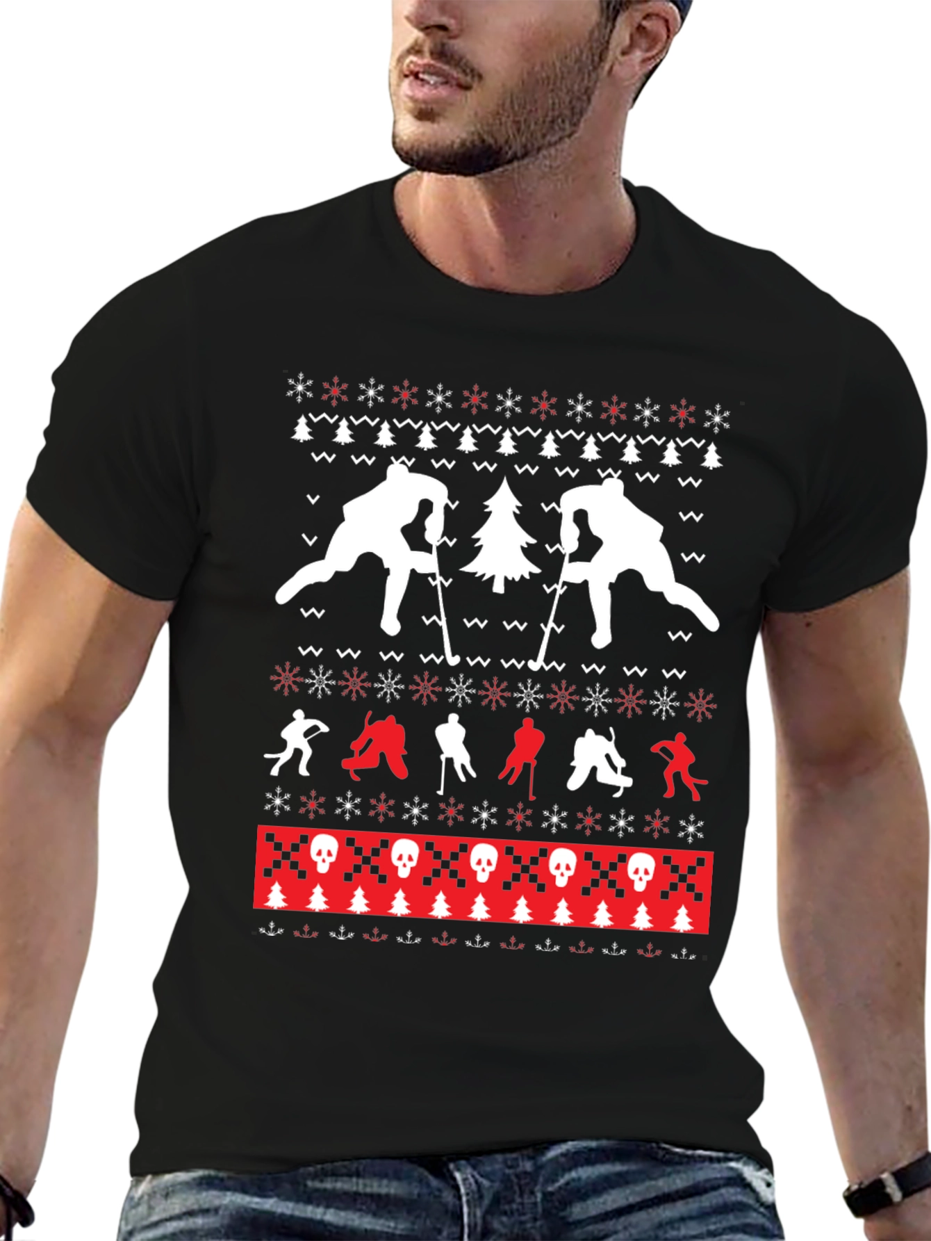 Holiday Hockey Ugly Sweater T-Shirt