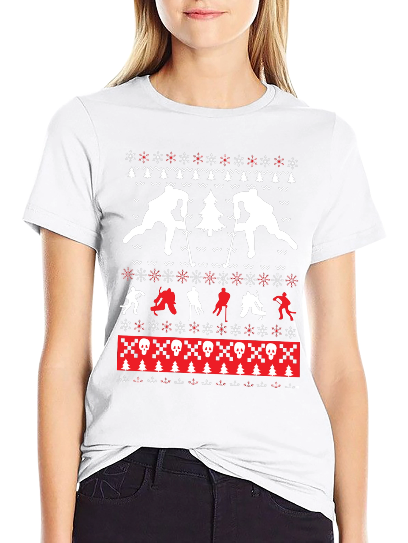 Holiday Hockey Ugly Sweater T-Shirt