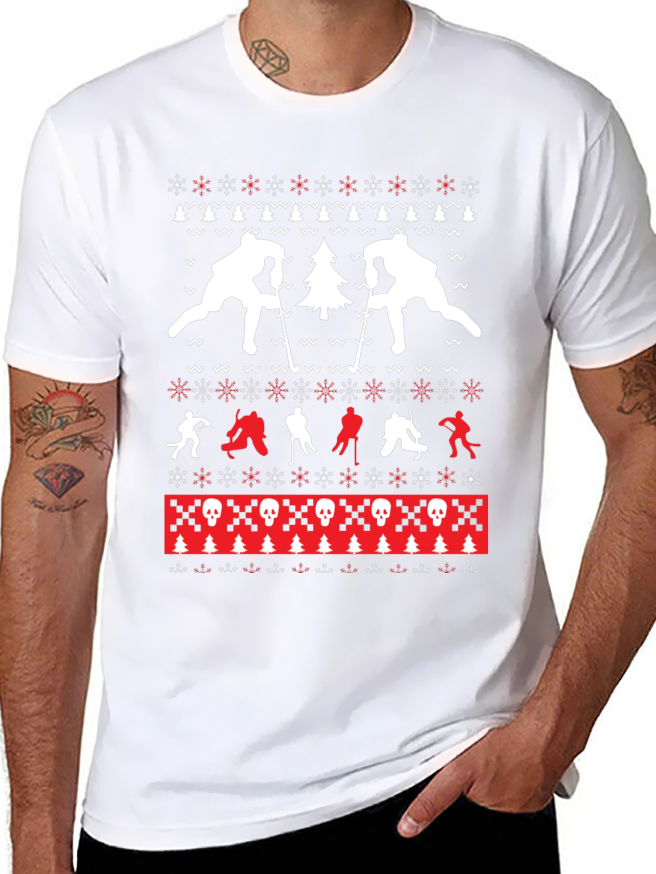 Holiday Hockey Ugly Sweater T-Shirt