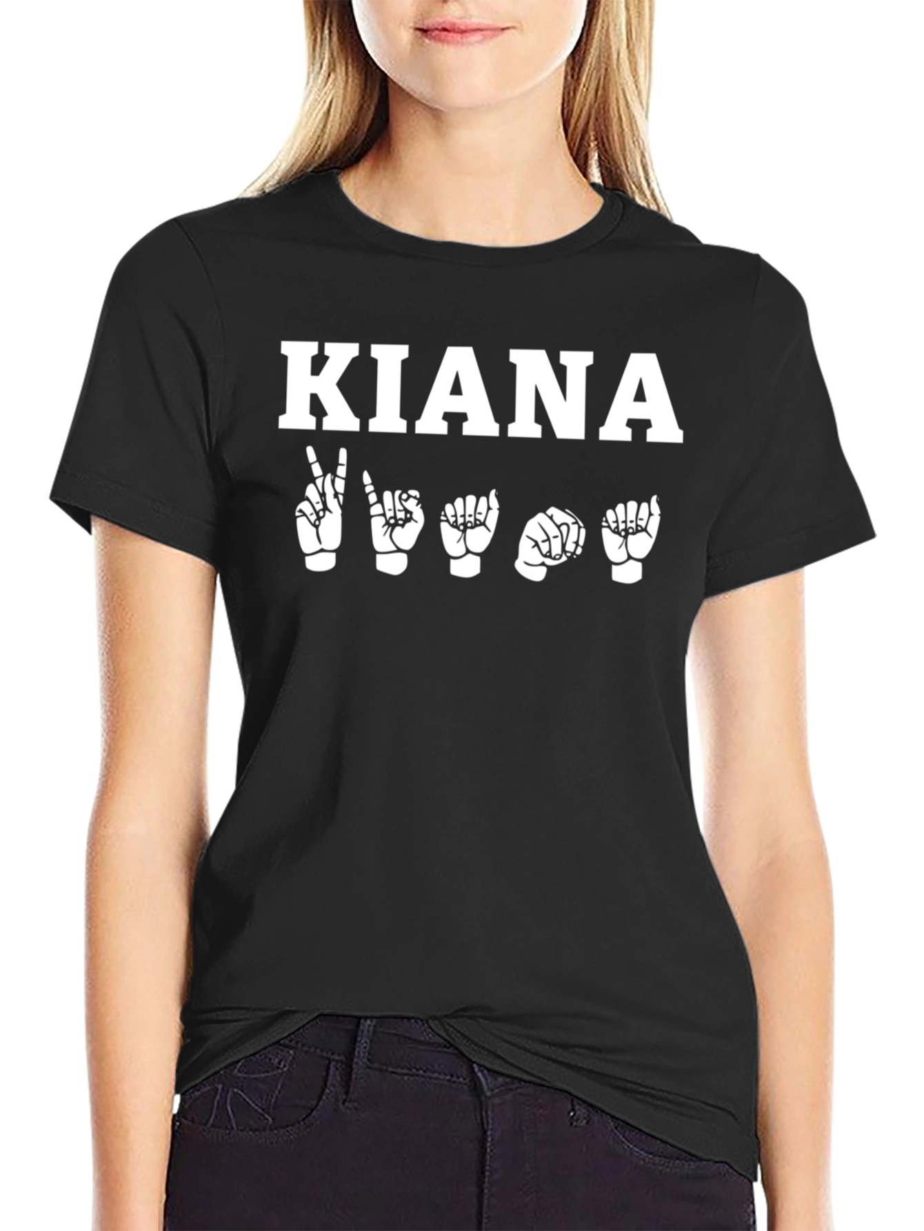 KIANA Sign Language T-Shirt - Black Unisex Tee
