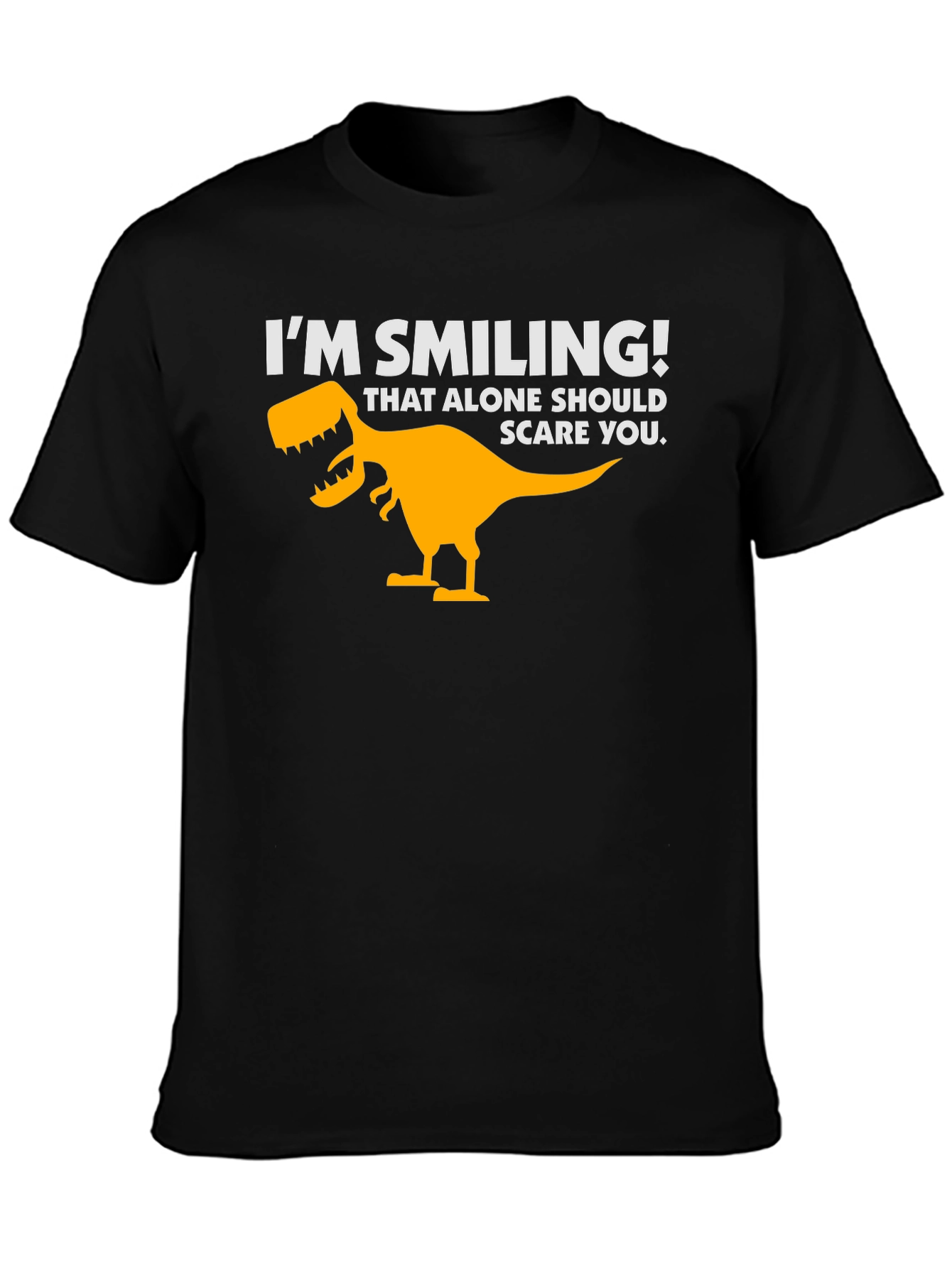 Im Smiling Dinosaur Graphic Tee - Black