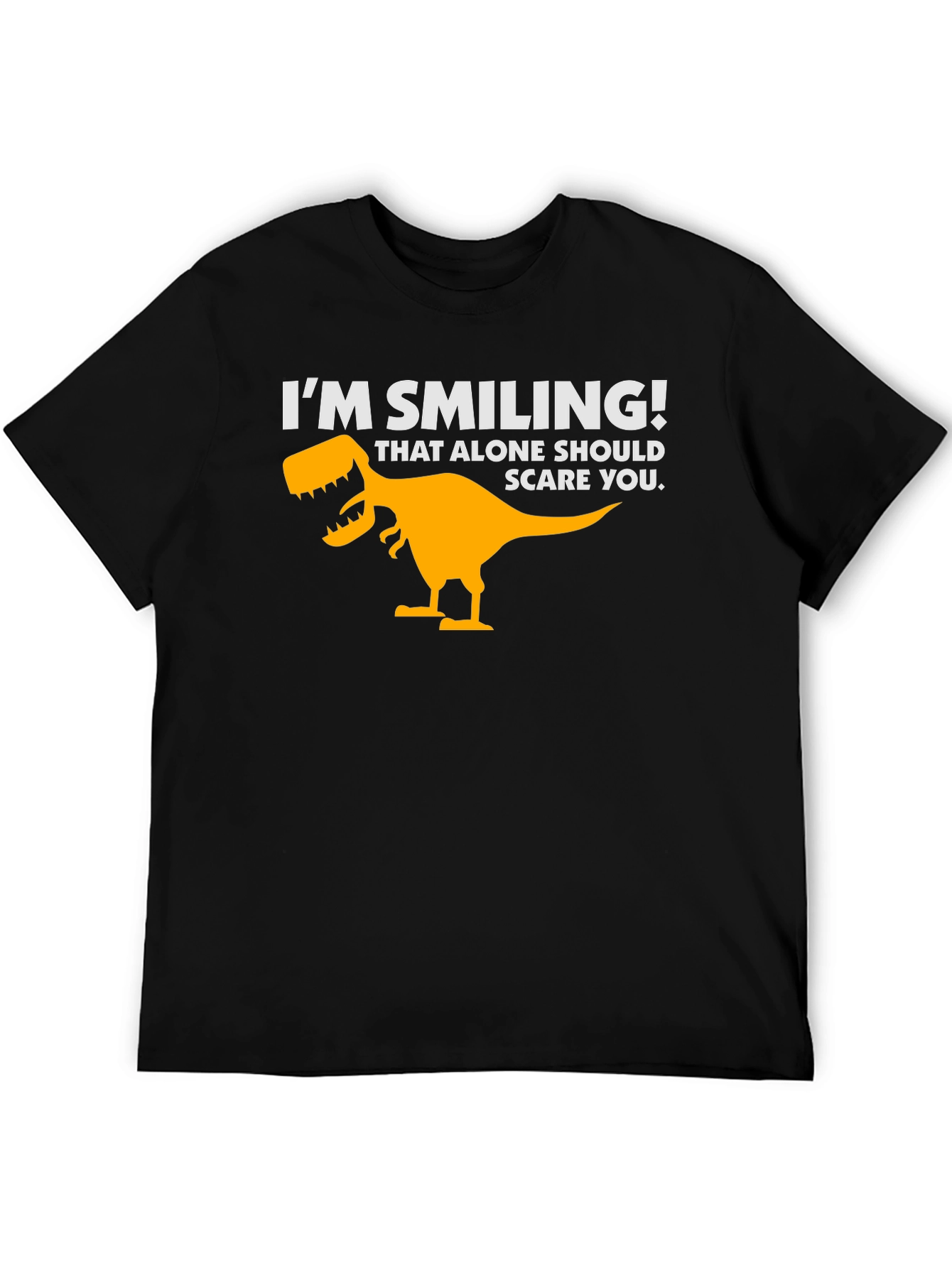 Im Smiling Dinosaur Graphic Tee - Black