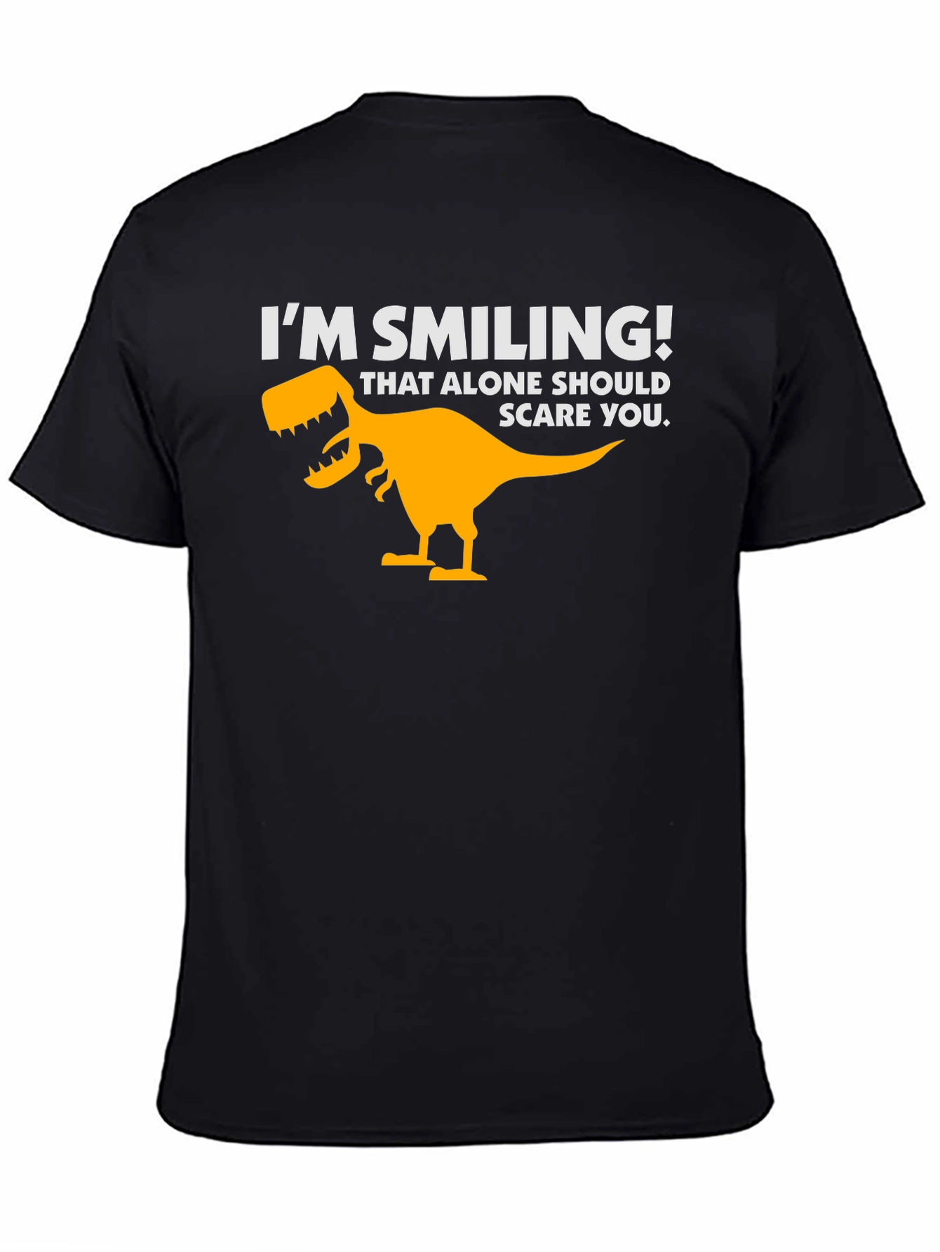 Im Smiling Dinosaur Graphic Tee - Black