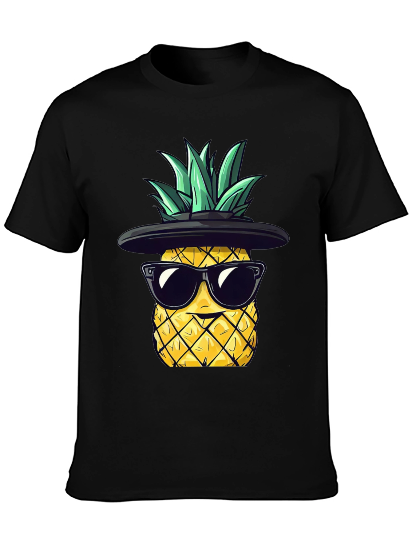 Cool Pineapple Graphic Tee - Black T-Shirt