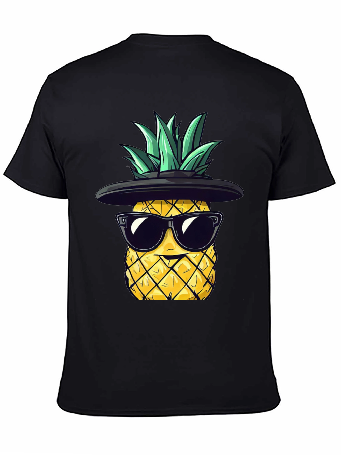 Cool Pineapple Graphic Tee - Black T-Shirt