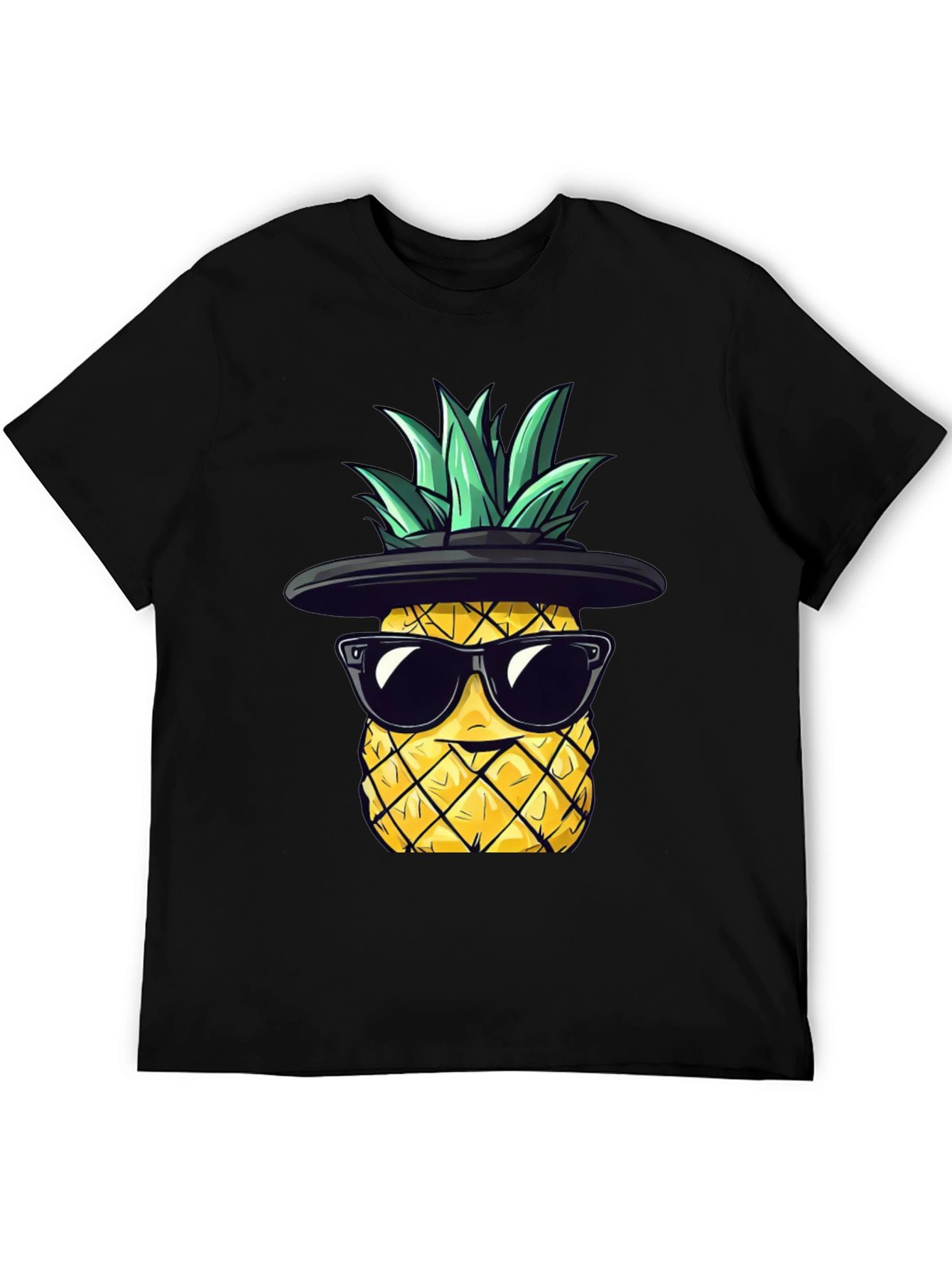 Cool Pineapple Graphic Tee - Black T-Shirt