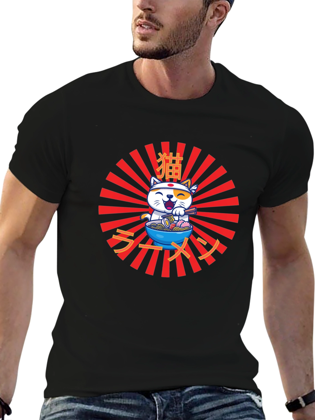 Ramen Cat T-Shirt - Japanese Anime Kawaii Noodle Tee