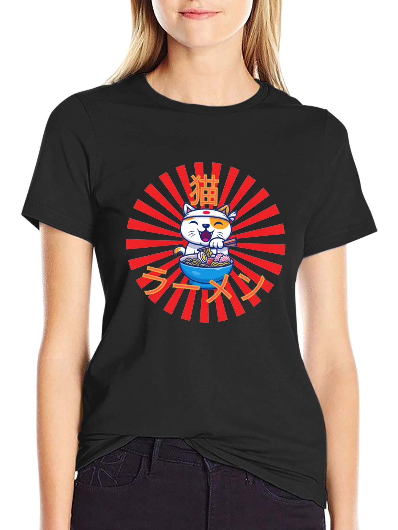 Ramen Cat T-Shirt - Japanese Anime Kawaii Noodle Tee