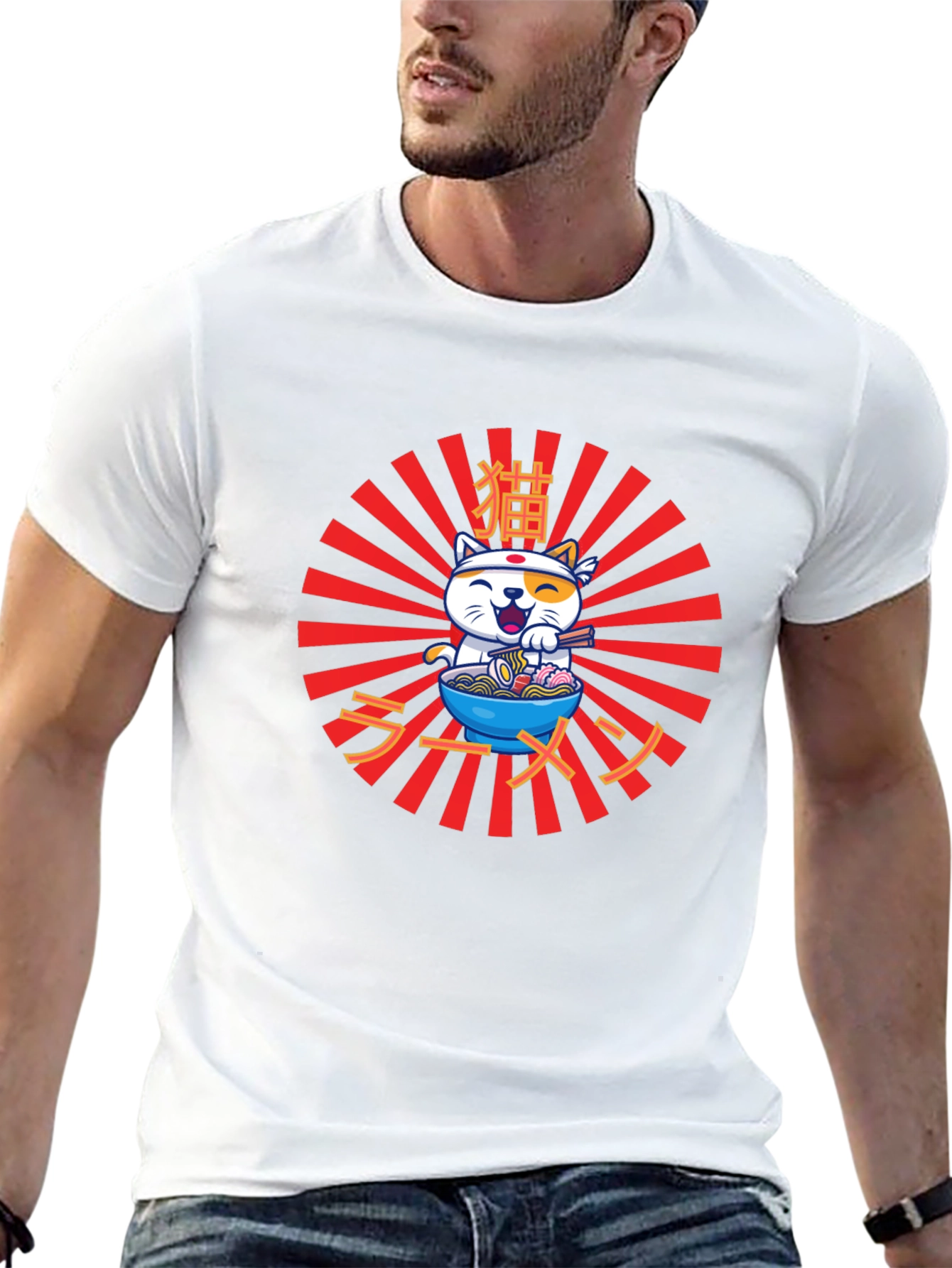 Ramen Cat T-Shirt - Japanese Anime Kawaii Noodle Tee