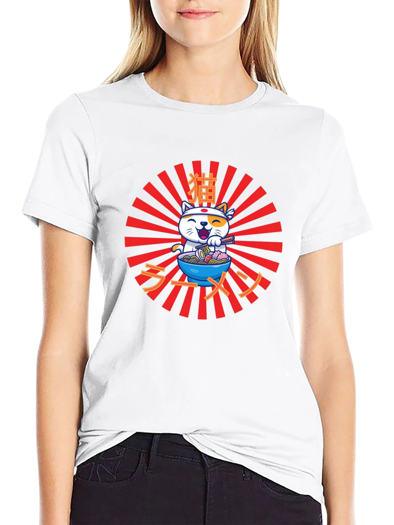 Ramen Cat T-Shirt - Japanese Anime Kawaii Noodle Tee