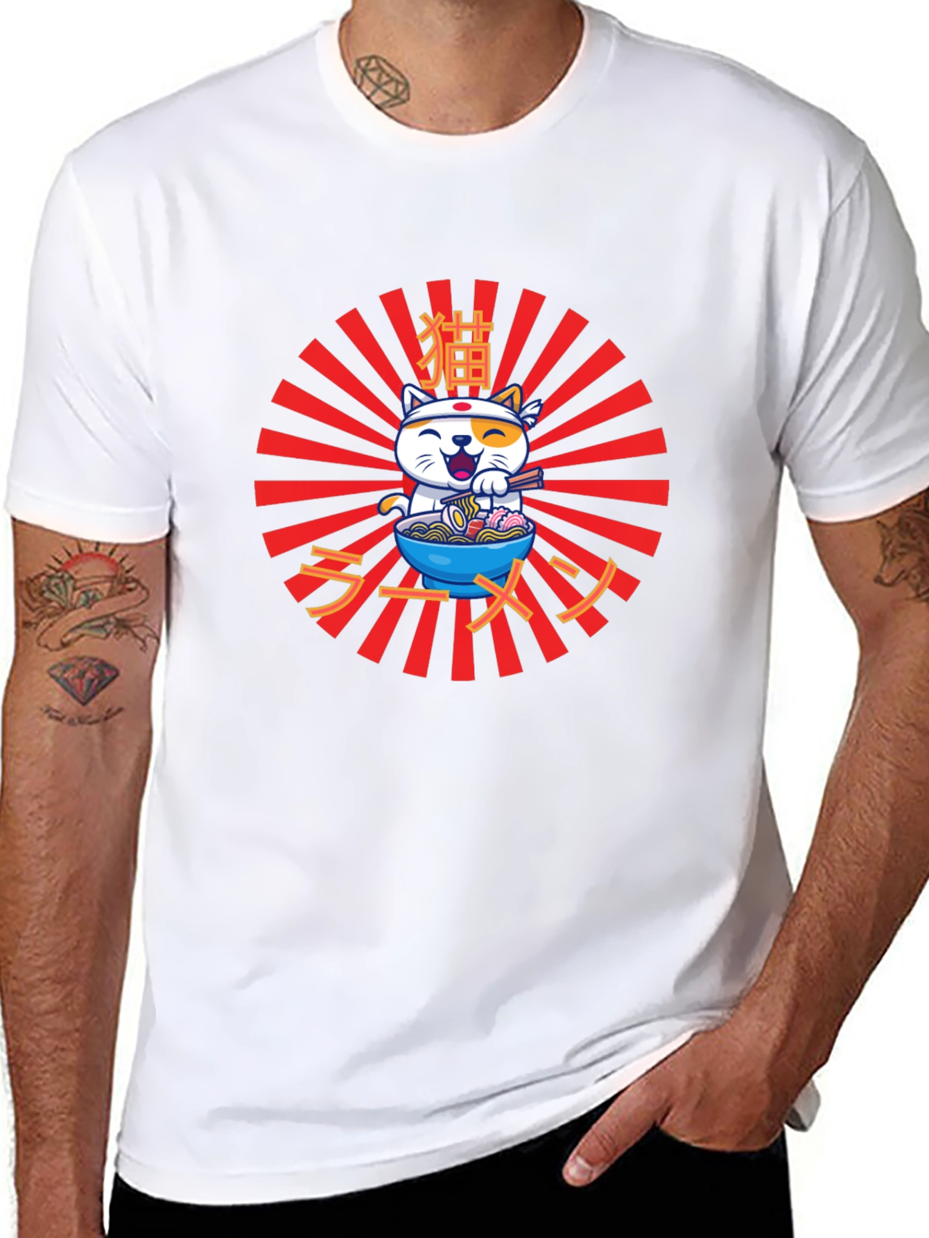 Ramen Cat T-Shirt - Japanese Anime Kawaii Noodle Tee