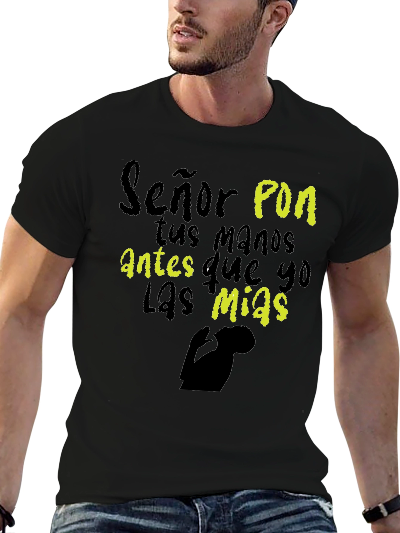Señor Pon Black T-Shirt Christian Religious Graphic Tee