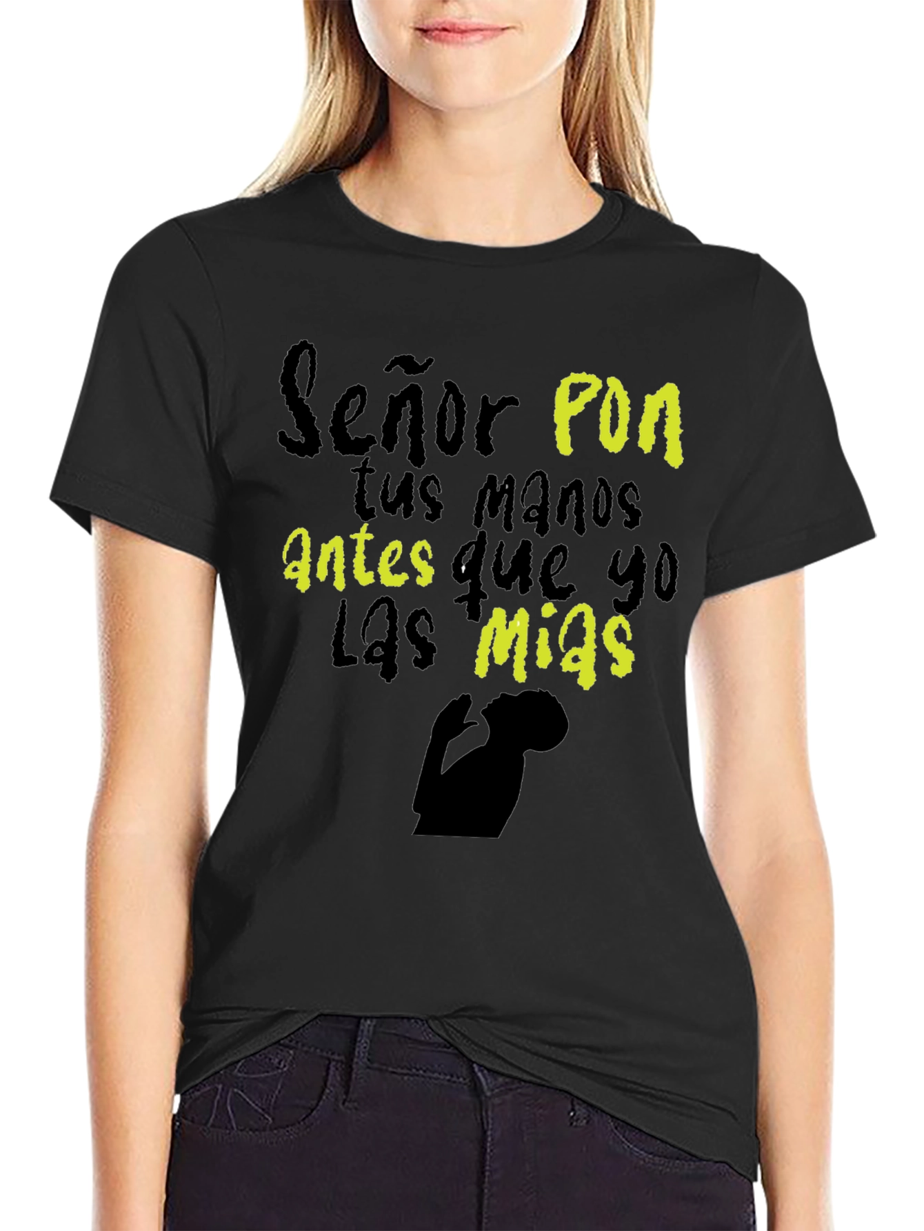 Señor Pon Black T-Shirt Christian Religious Graphic Tee