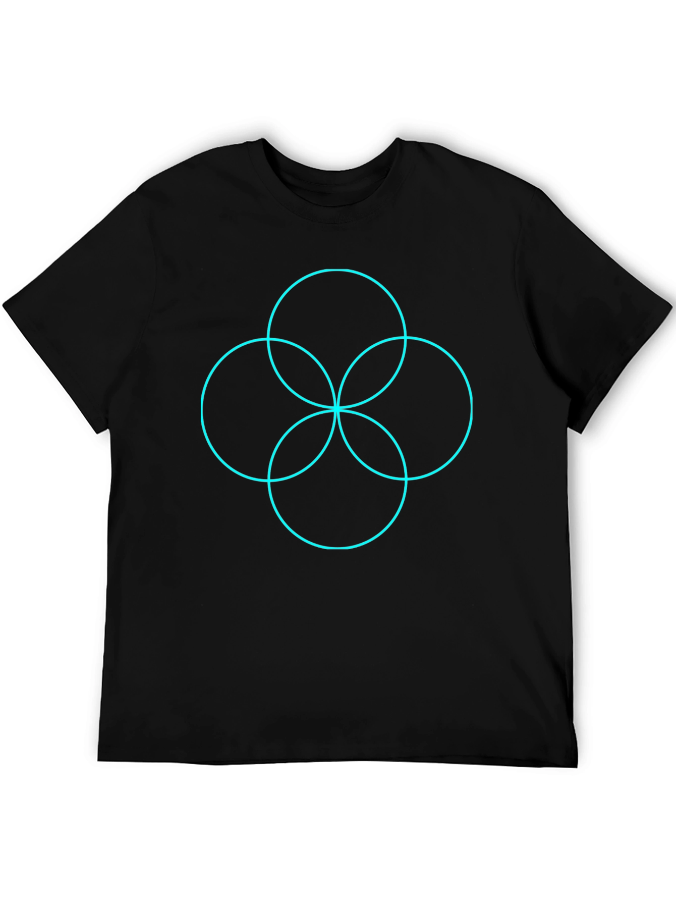 Abstract Geometric Graphic Print T-Shirt - Black