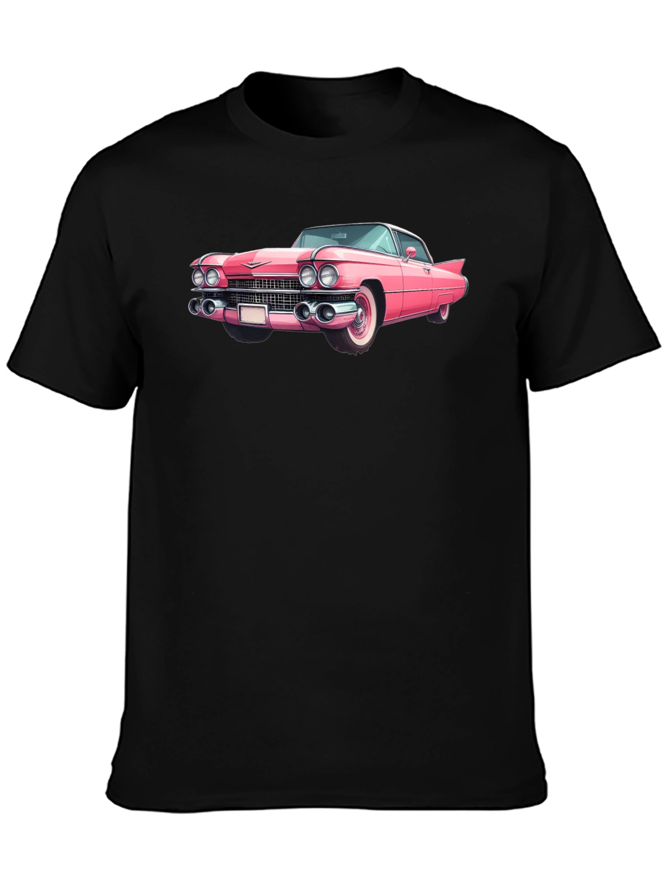 Classic Pink Car Graphic Tee - Retro Style