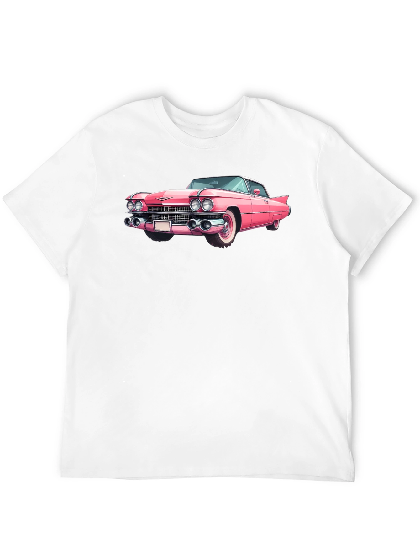 Classic Pink Car Graphic Tee - Retro Style