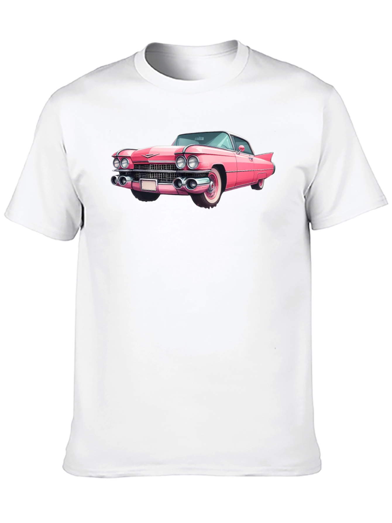 Classic Pink Car Graphic Tee - Retro Style