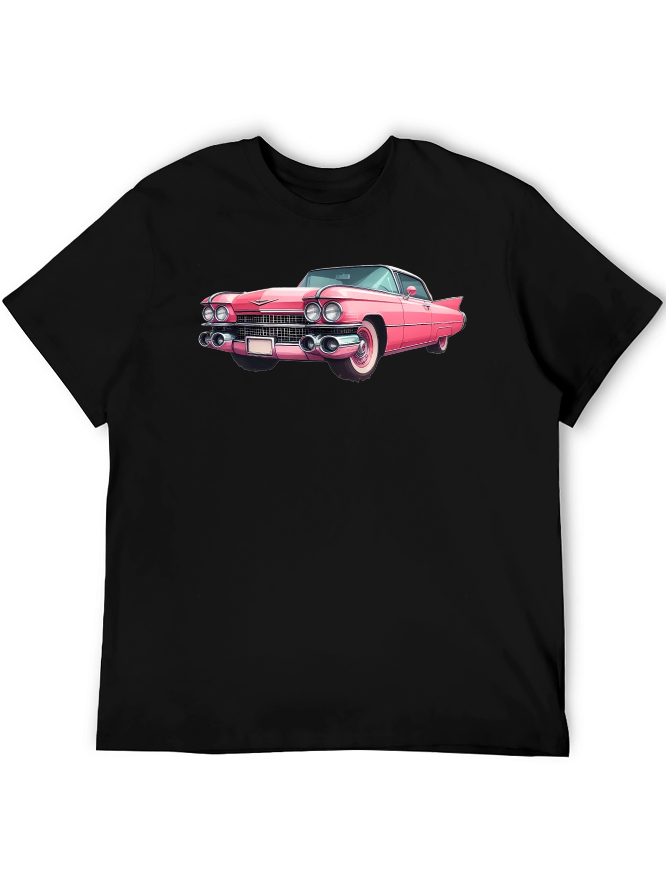 Classic Pink Car Graphic Tee - Retro Style