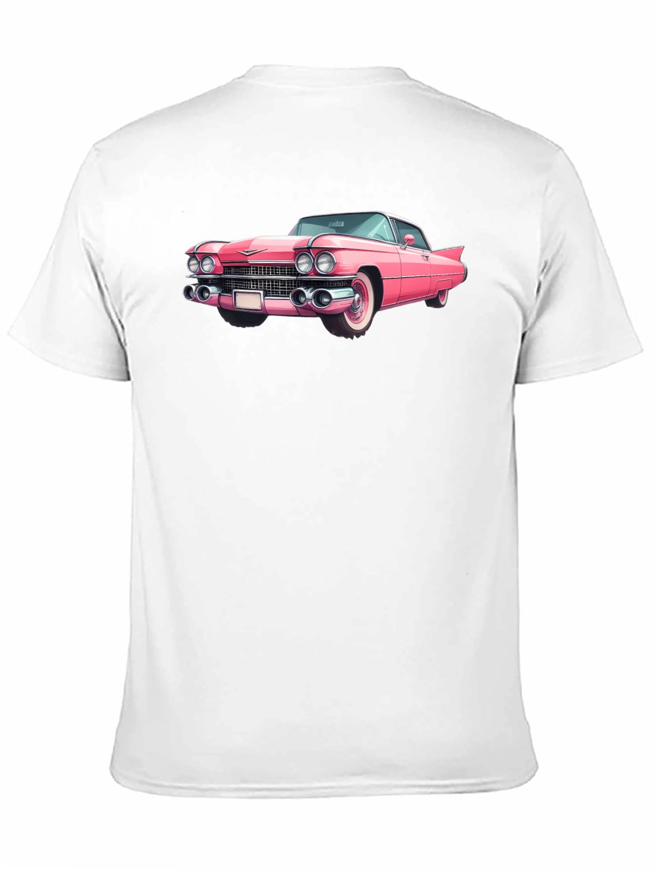 Classic Pink Car Graphic Tee - Retro Style