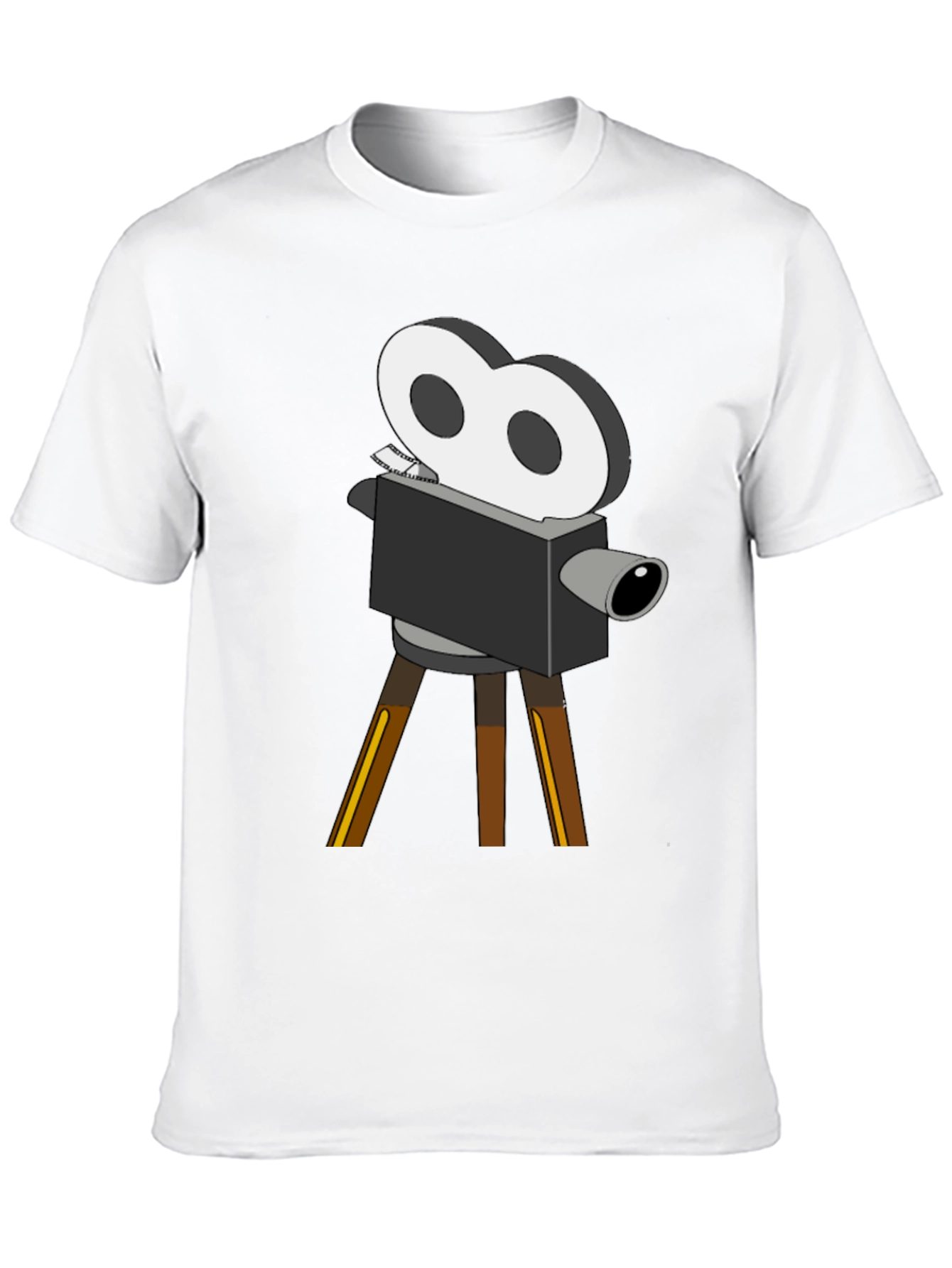 Retro Movie Camera Graphic Tee - Black