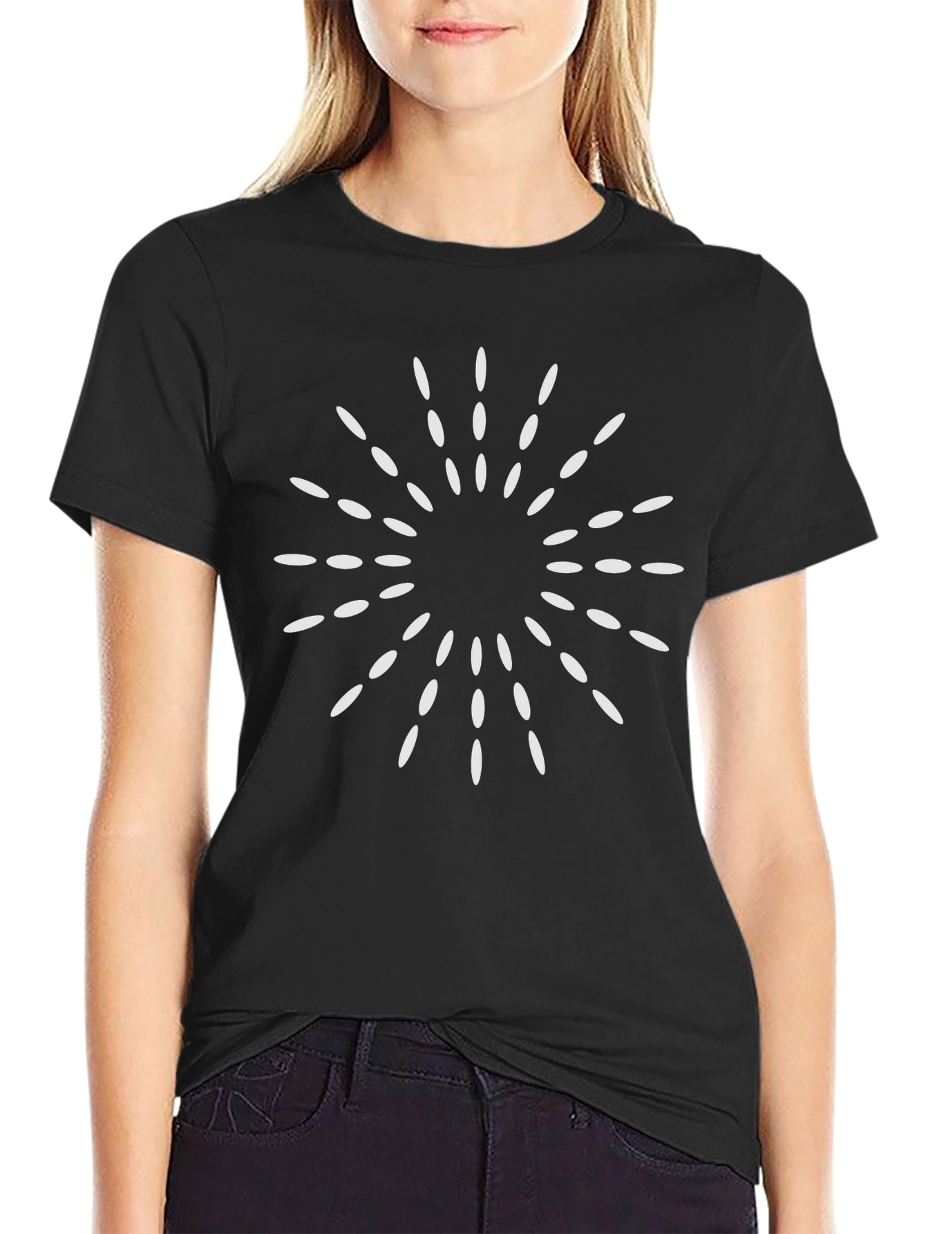 Starburst Graphic Print Black T-Shirt