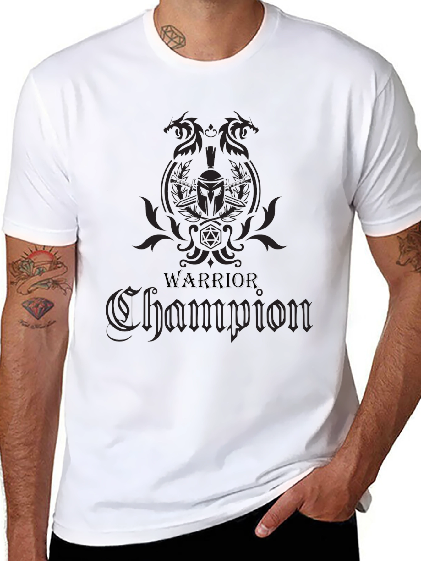 Warrior Champion Graphic T-Shirt - Black