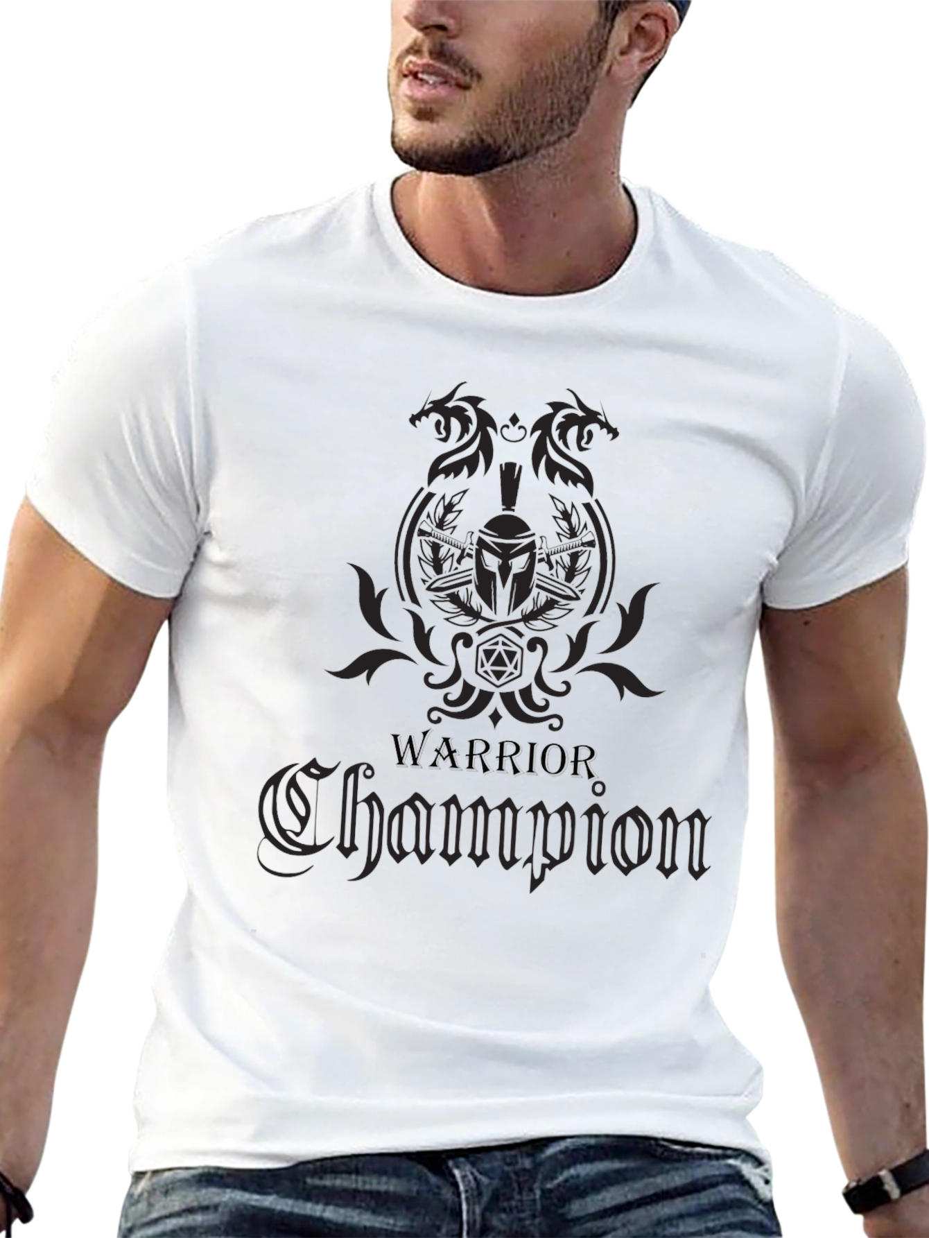 Warrior Champion Graphic T-Shirt - Black