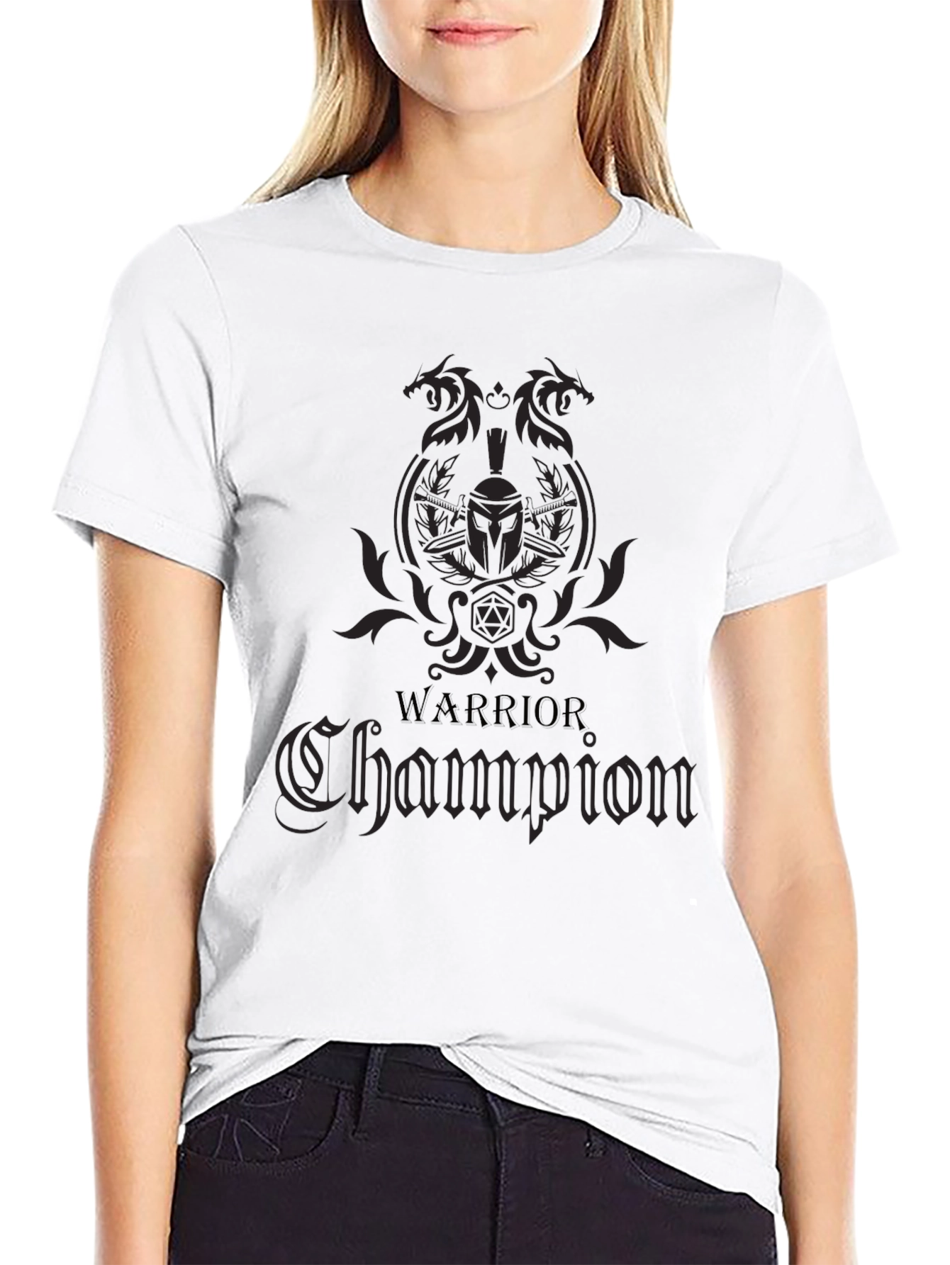Warrior Champion Graphic T-Shirt - Black