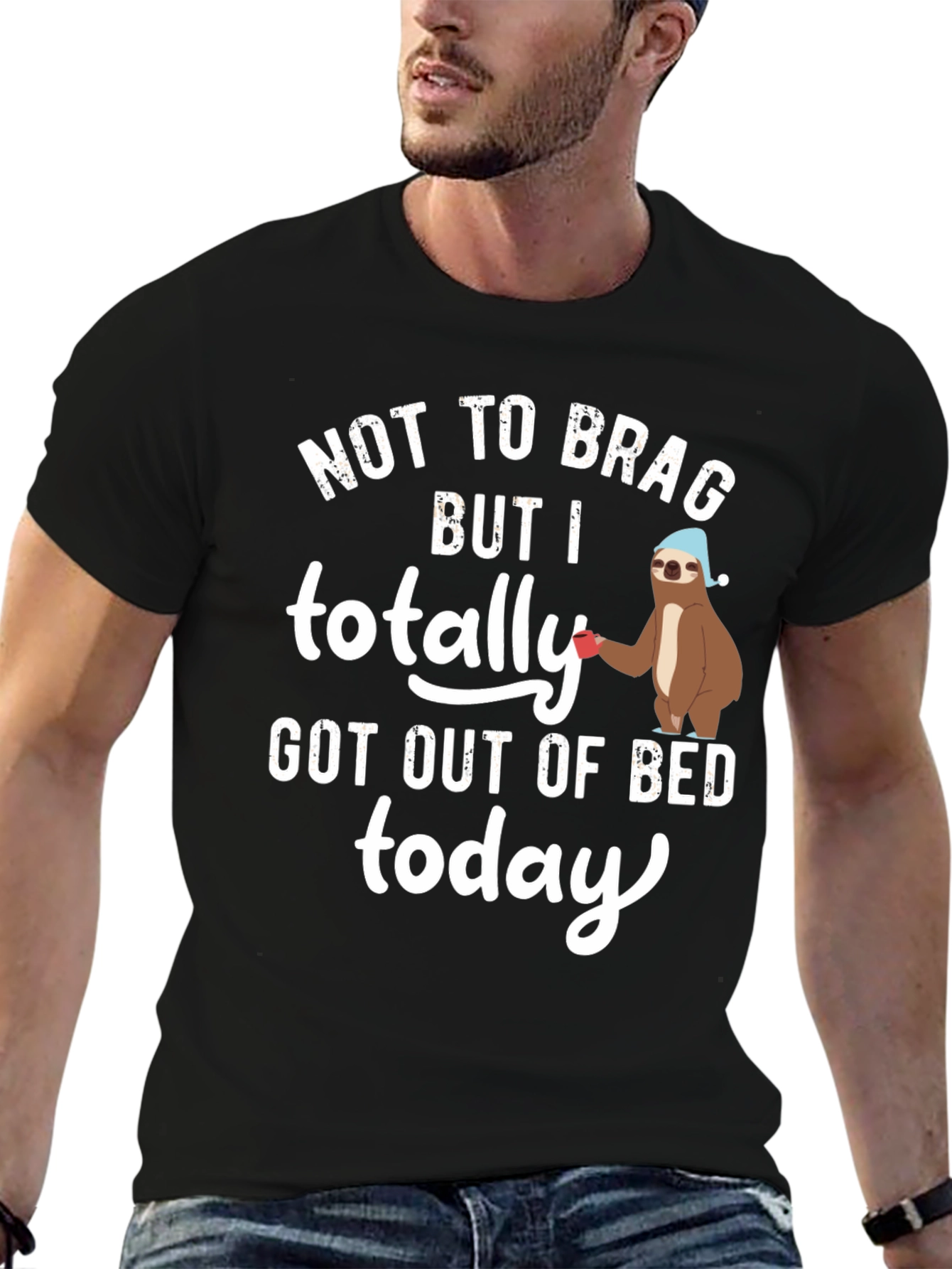 Sloth Out of Bed T-Shirt - Funny Sleepy Tee