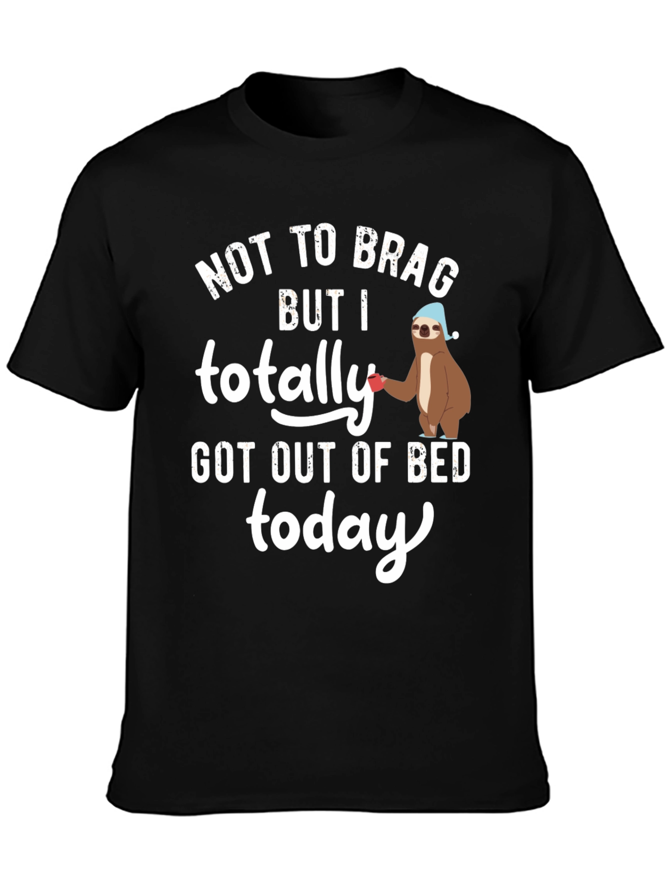 Sloth Out of Bed T-Shirt - Funny Sleepy Tee