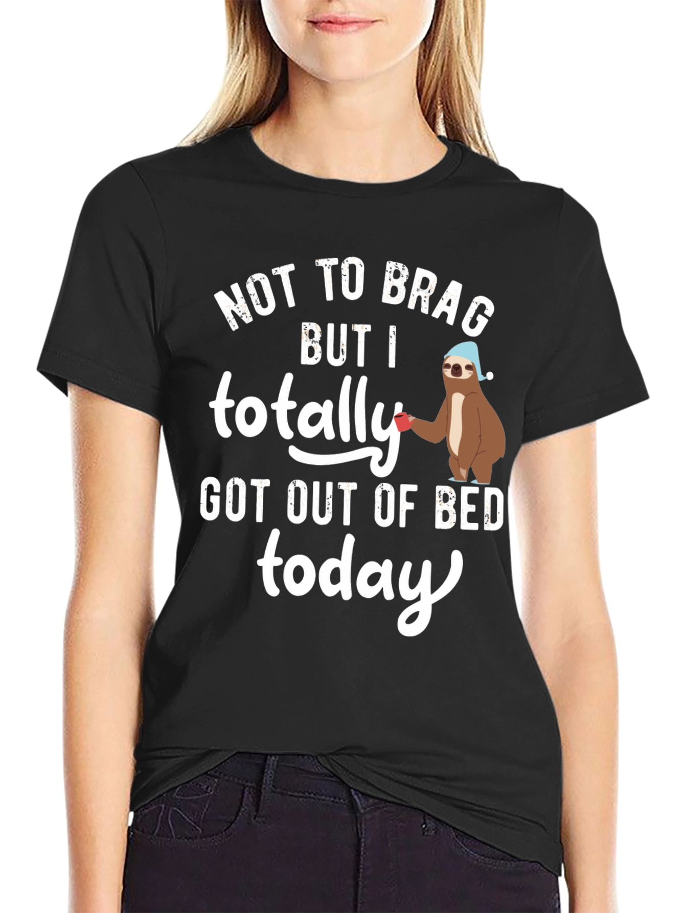 Sloth Out of Bed T-Shirt - Funny Sleepy Tee