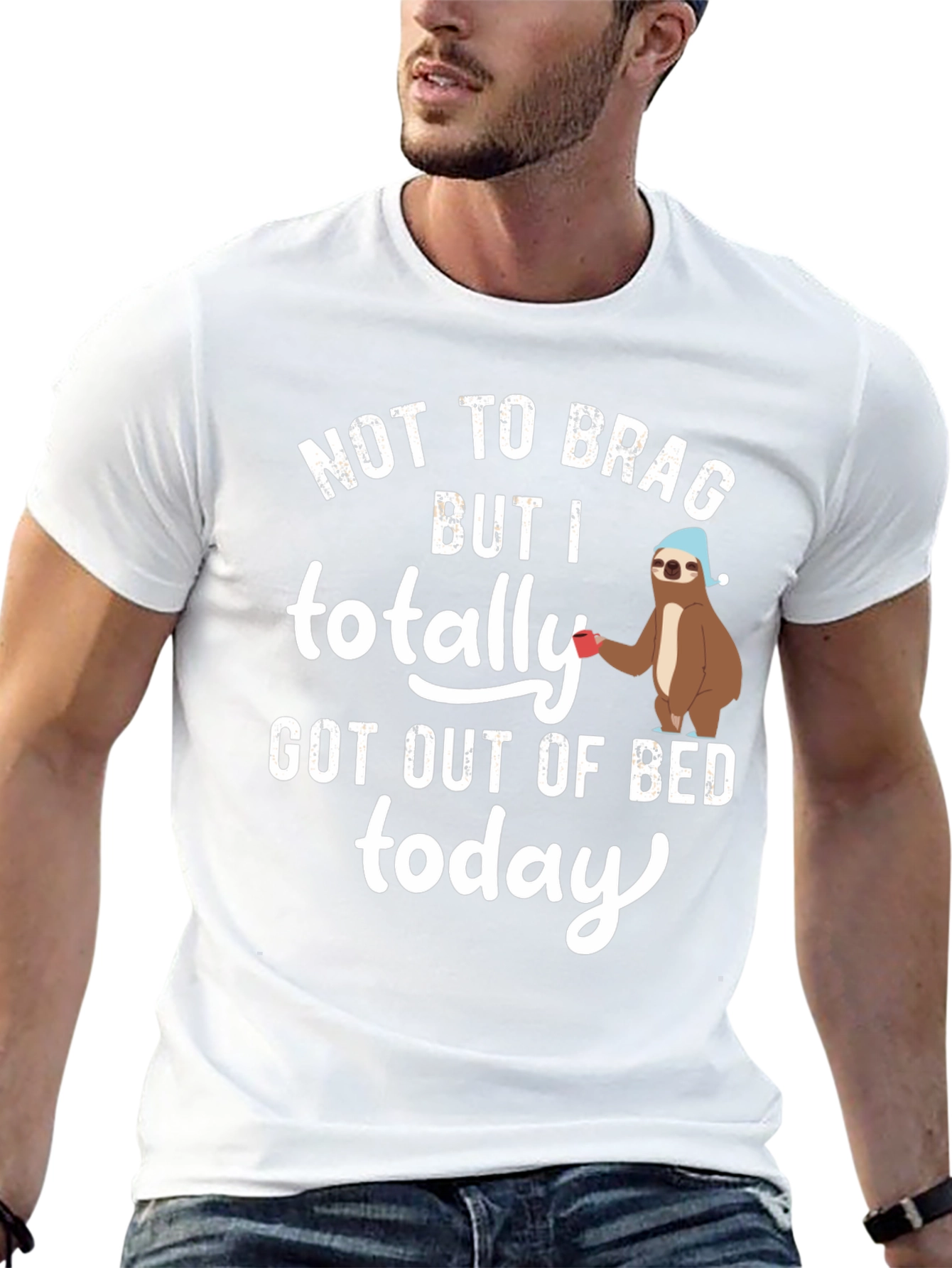 Sloth Out of Bed T-Shirt - Funny Sleepy Tee