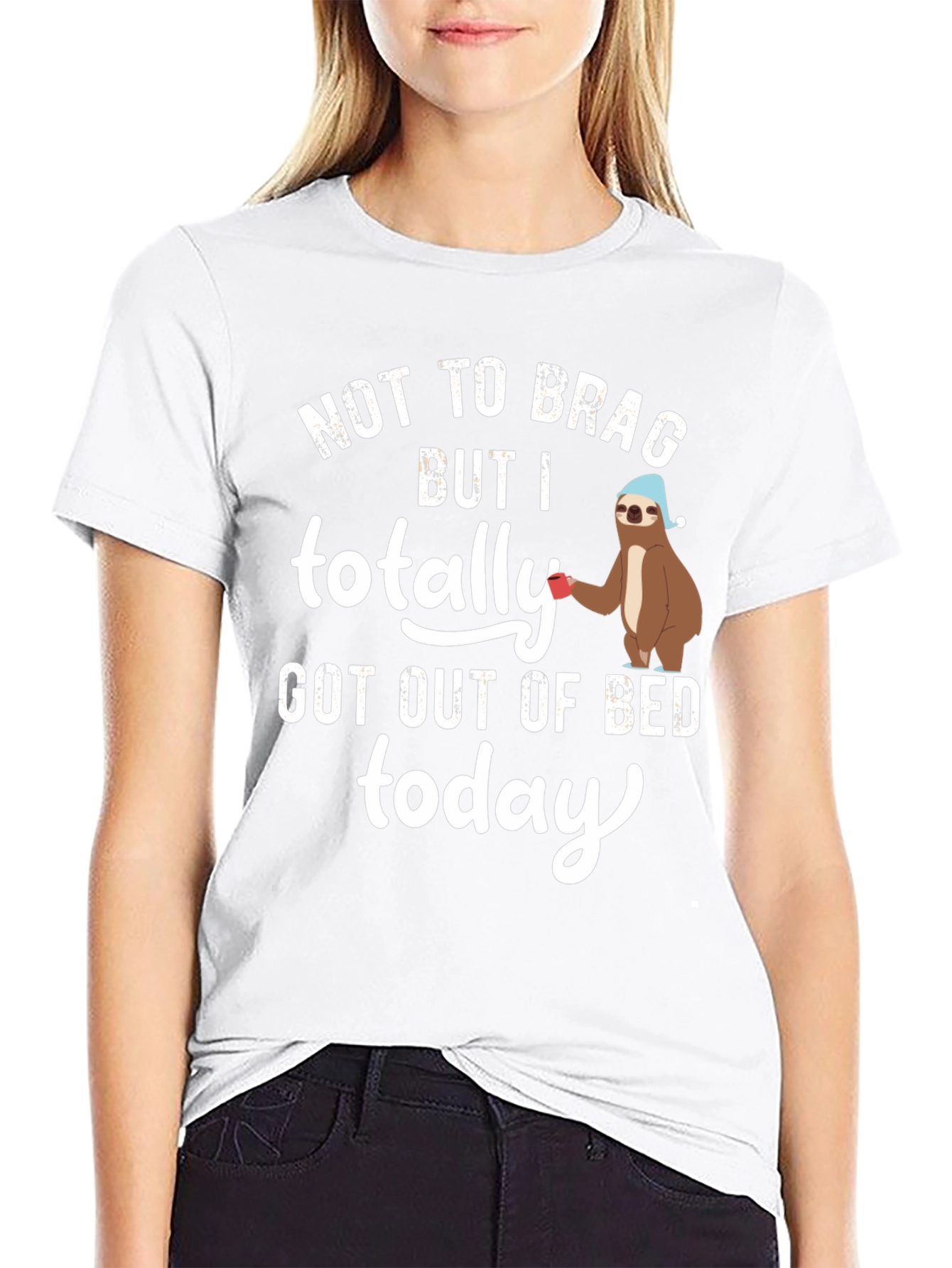 Sloth Out of Bed T-Shirt - Funny Sleepy Tee