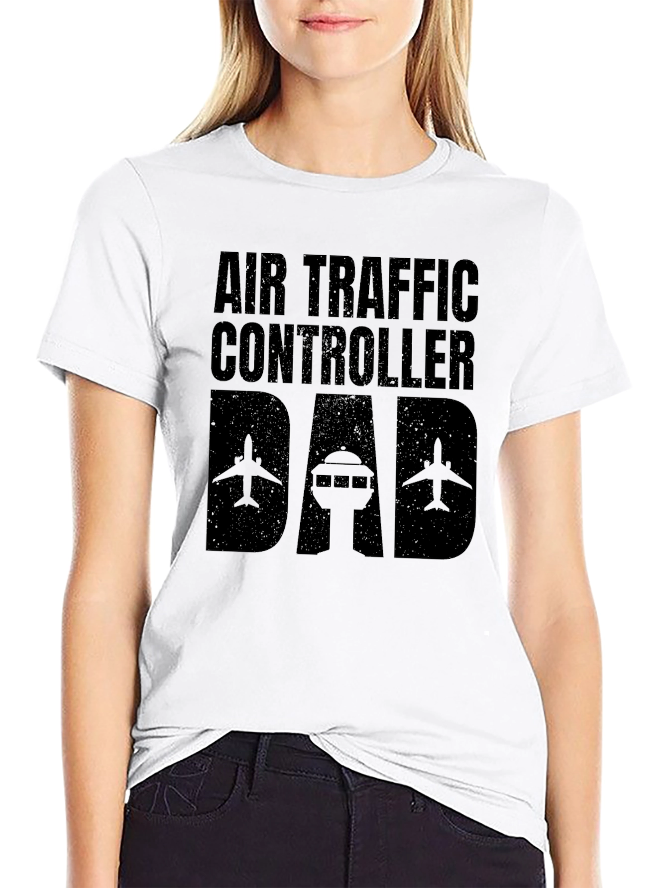 Air Traffic Controller Dad T-Shirt - Black Graphic Tee