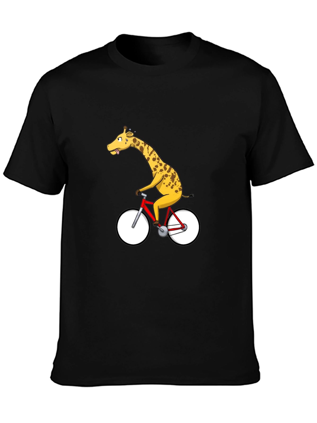 Giraffe on Bike Graphic T-Shirt - Quirky & Fun!