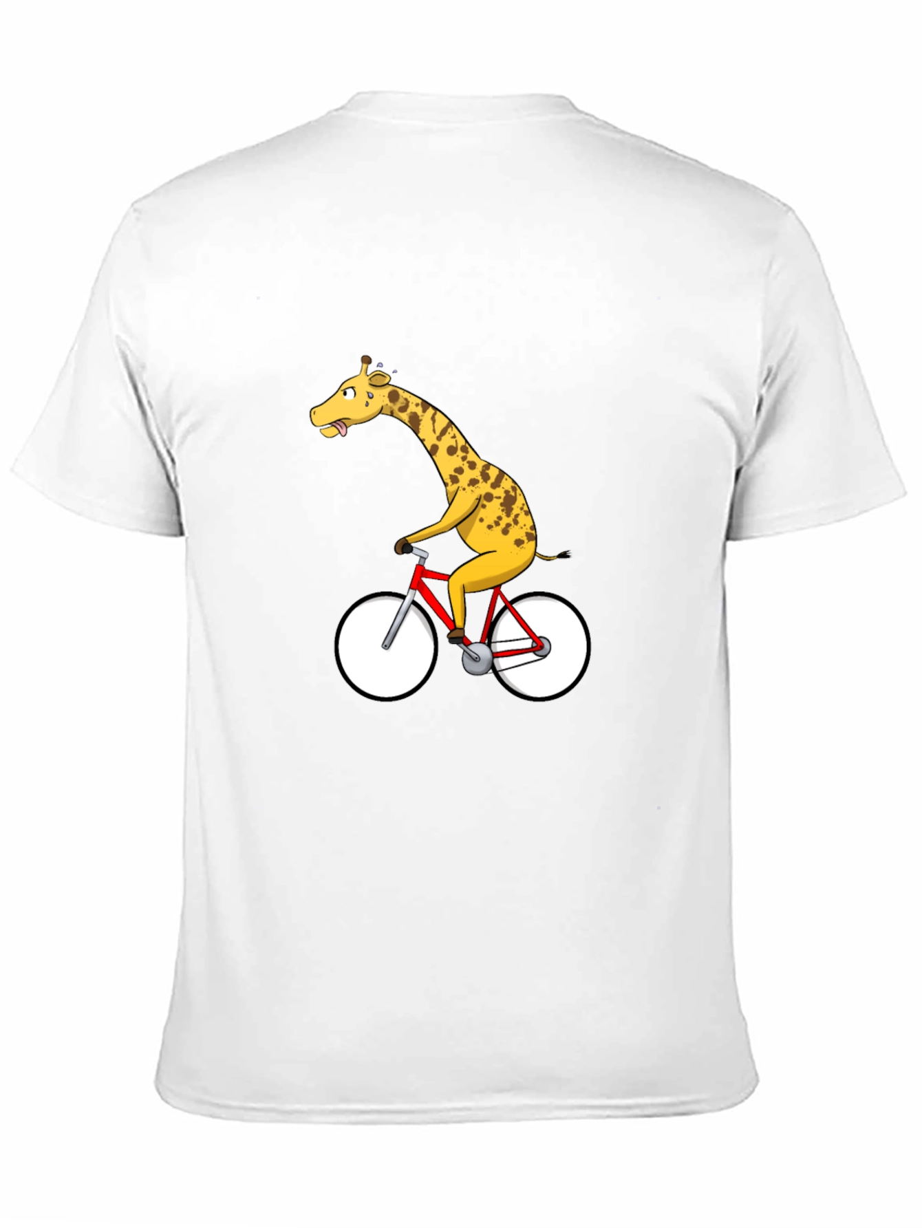 Giraffe on Bike Graphic T-Shirt - Quirky & Fun!