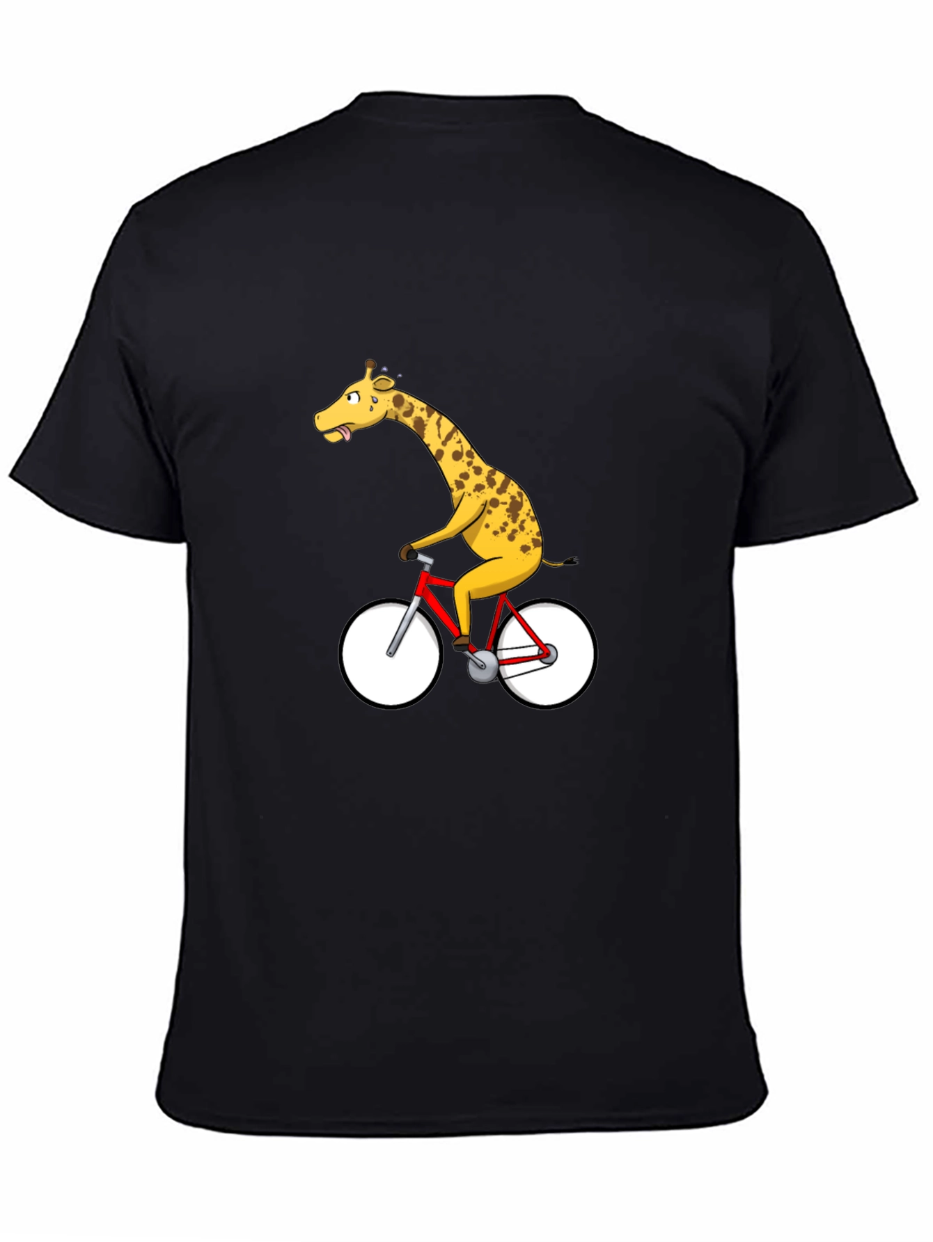 Giraffe on Bike Graphic T-Shirt - Quirky & Fun!