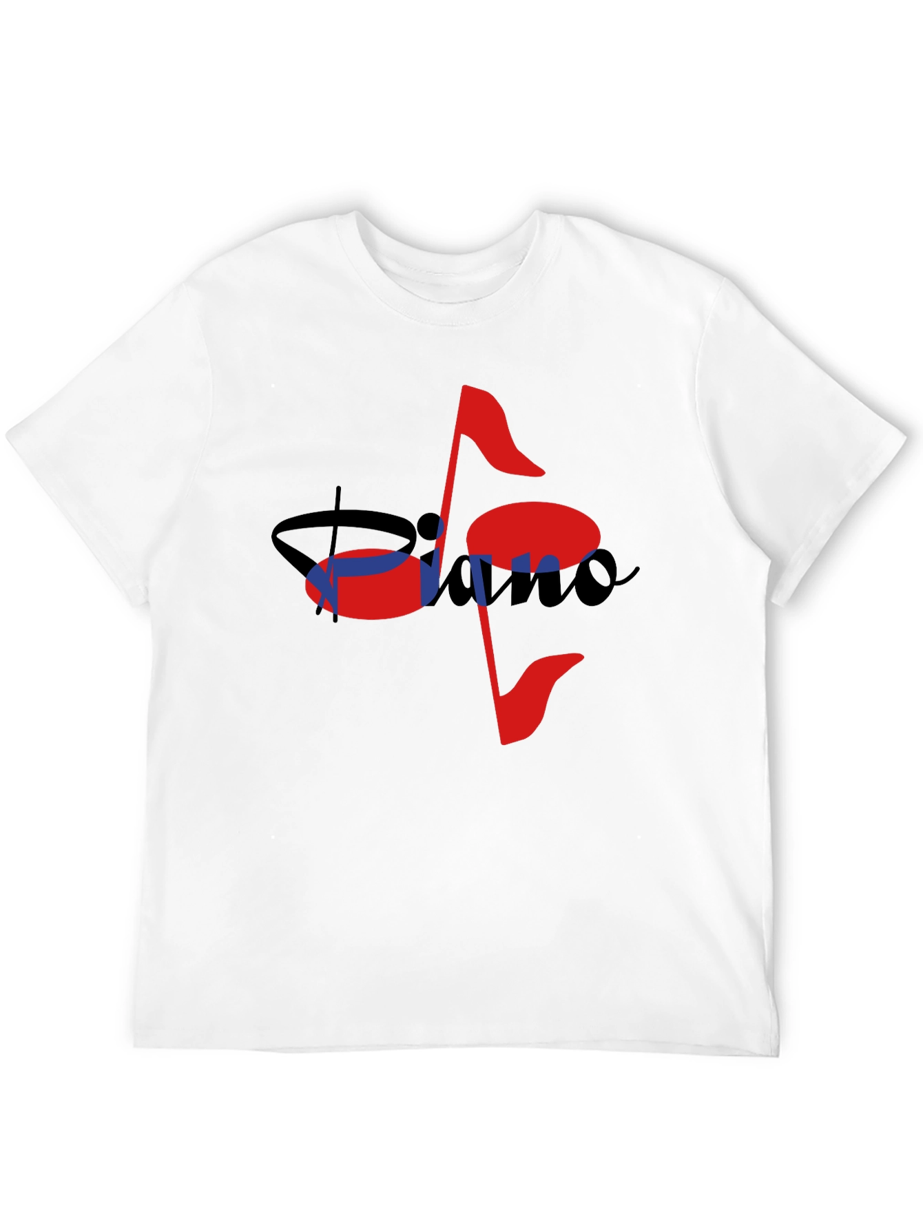 Musical Piano Note Black T-Shirt