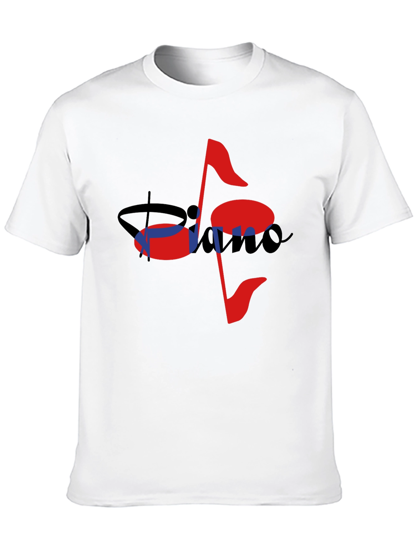Musical Piano Note Black T-Shirt